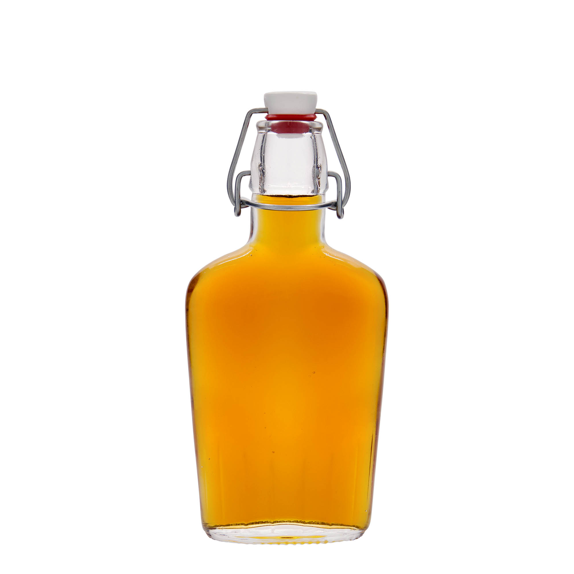 Bouteille en verre 250 ml « Fiaschetta », ovale, ouverture : fermeture à bascule