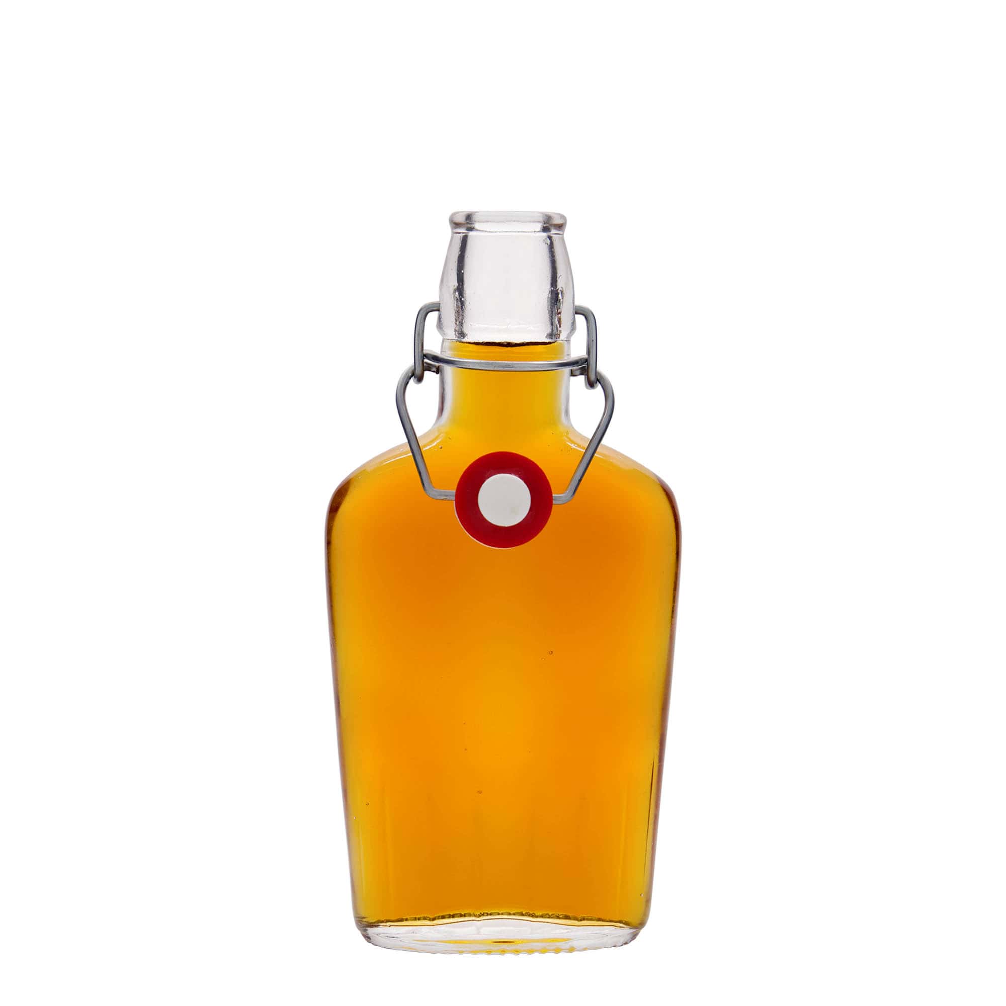Bouteille en verre 250 ml « Fiaschetta », ovale, ouverture : fermeture à bascule
