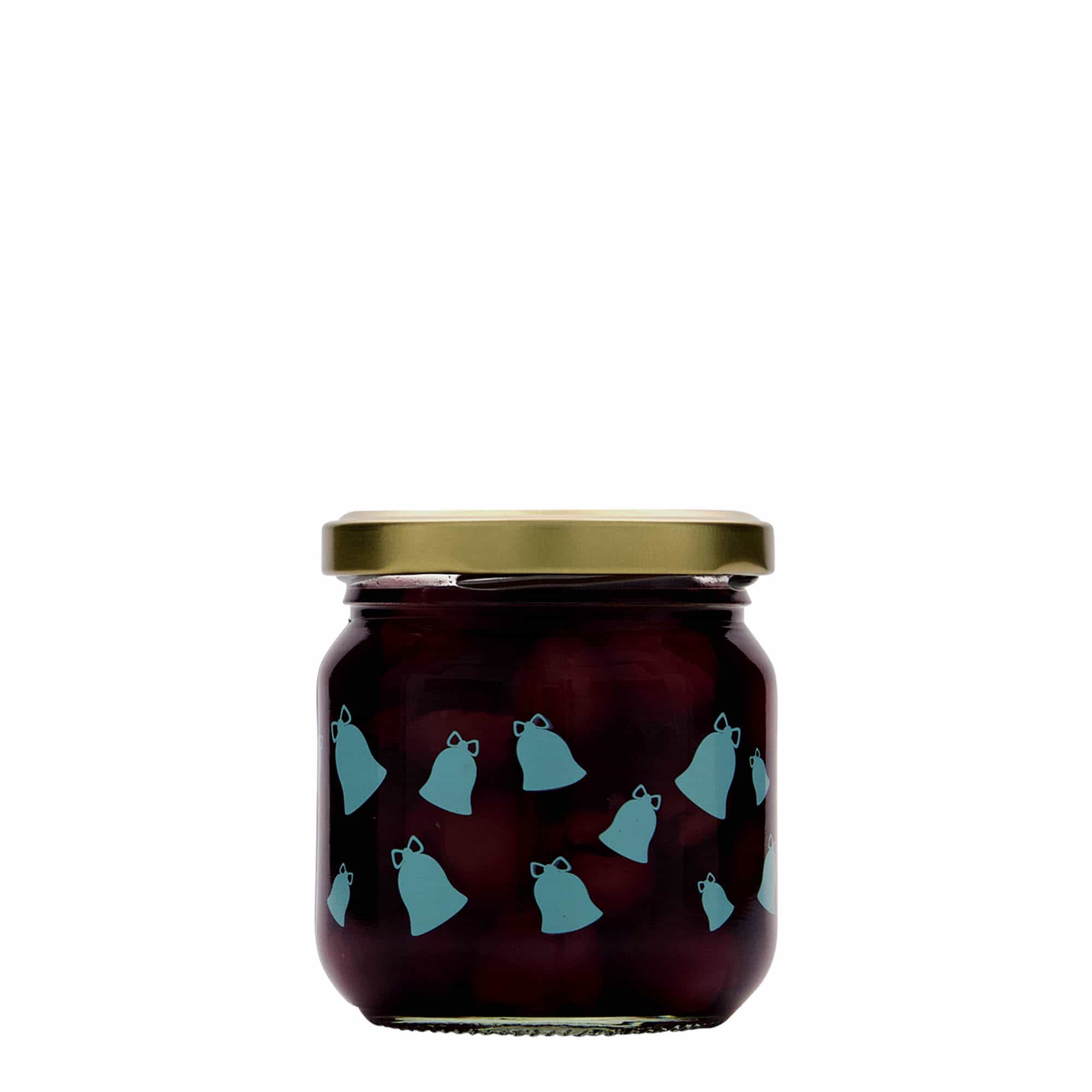 212 ml verre rond, motif : cloche, clochette, ouverture : Twist-Off (TO 66)