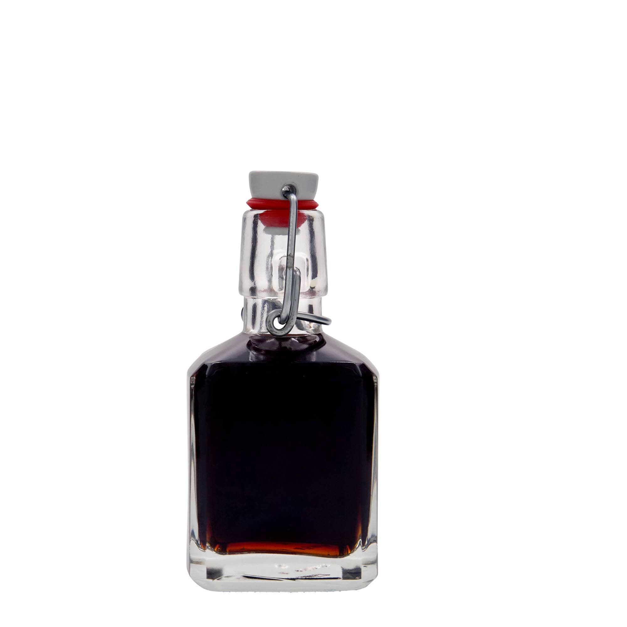 Bouteille en verre 200 ml 'Kubica', carrée, bouchage: bouchon mécanique
