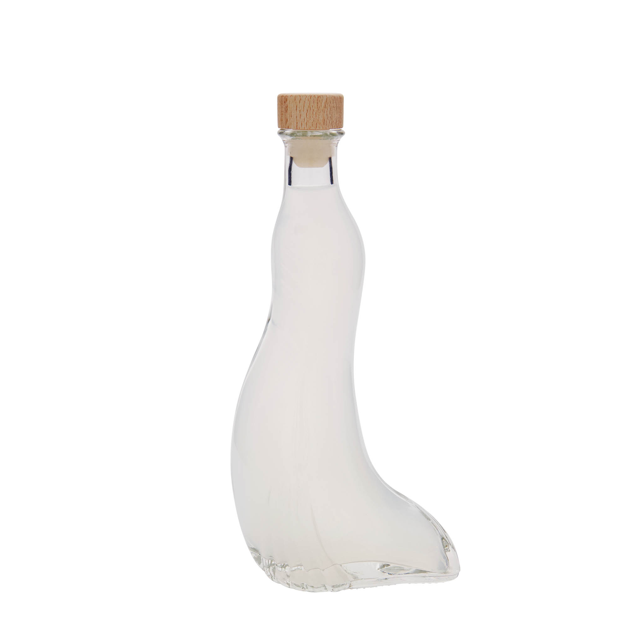 Bouteille en verre 200 ml 'Phoque', ouverture : bouchon en liège