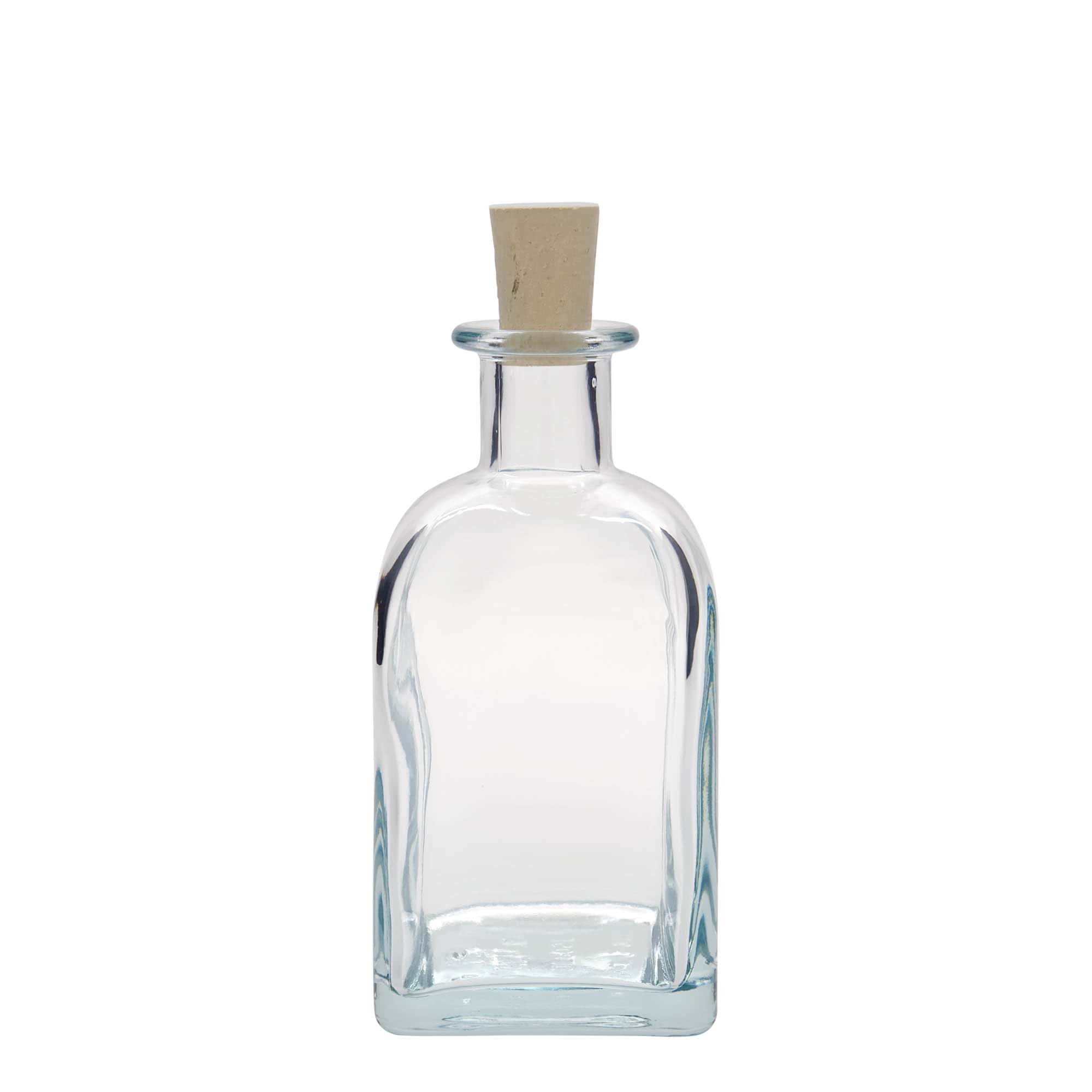 Bouteille en verre 350 ml Apotheker Carré, carrée, ouverture : bouchon en liège
