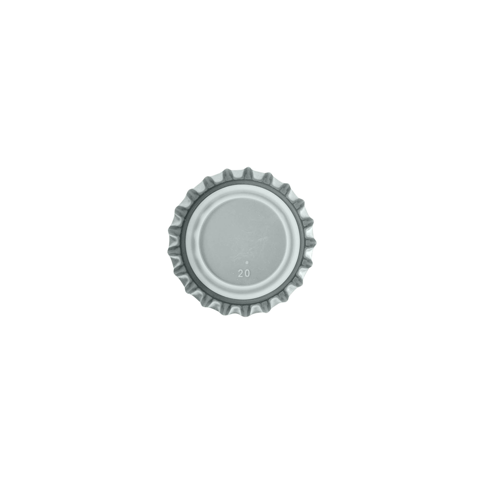 Capsule à couronne 26 mm, métal, argenté Capsule à couronne 26 mm, métal, argenté