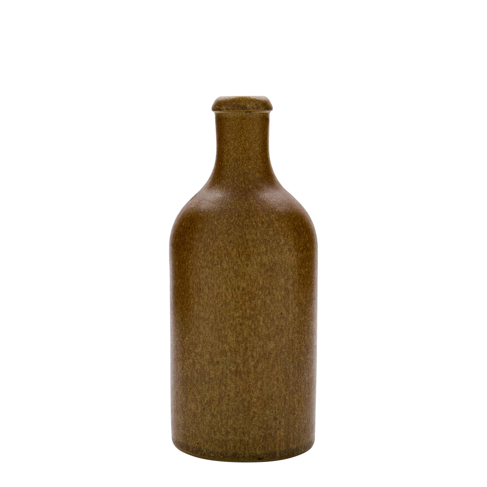 Cruche en terre cuite 500 ml, grès, brun-cristallisé, ouverture : liège