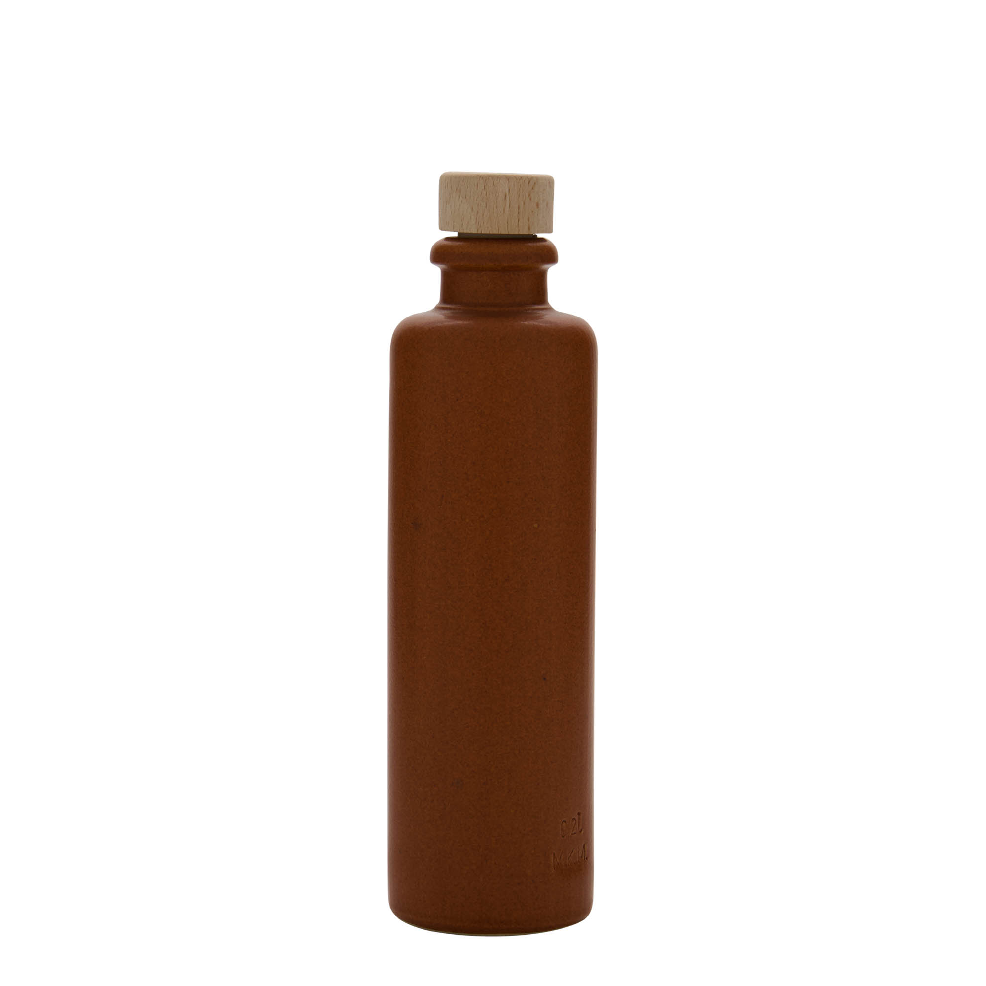 200 ml cruche en terre cuite, grès, rouge-brun, ouverture : bouchon en liège