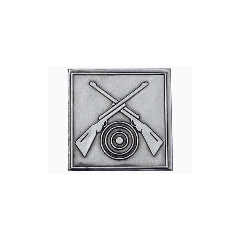 Étiquette en étain « Schützen », carrée, métal, argentée Étiquette en étain « Schützen », carrée, métal, argentée