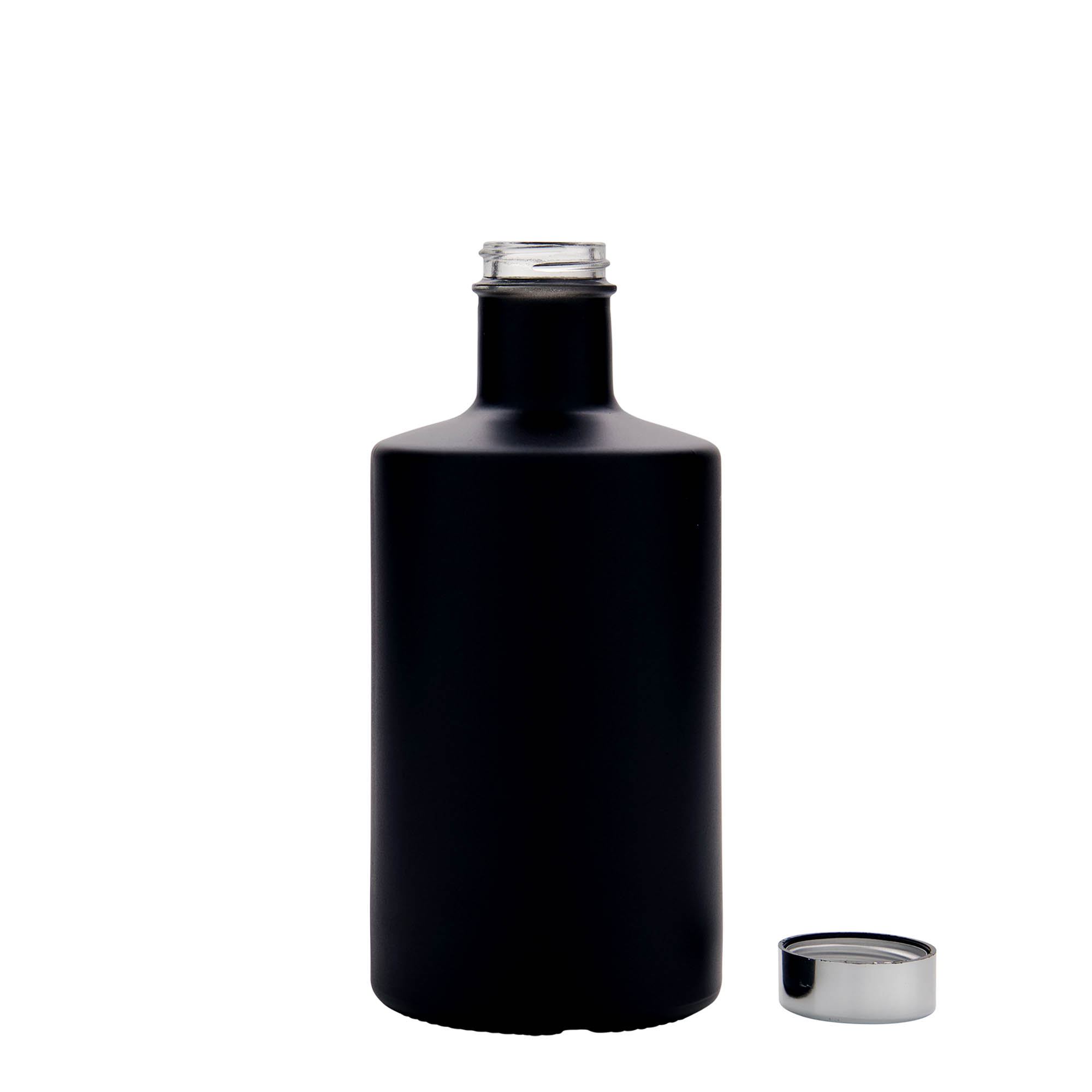 Bouteille en verre 500 ml 'Caroline', noire, ouverture : GPI 33