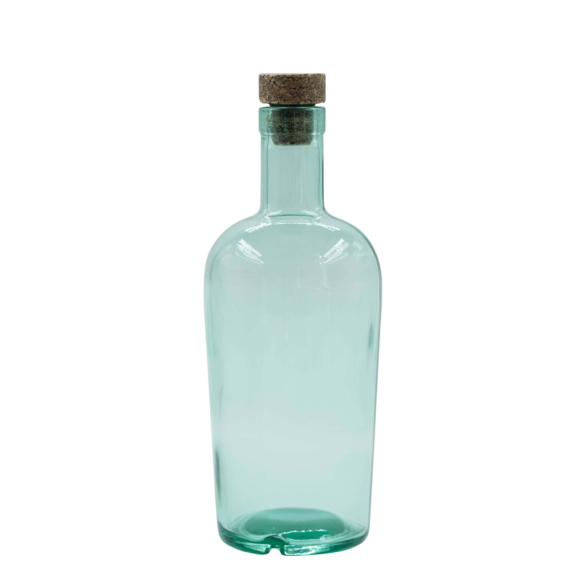Bouteille en verre 700 ml 'Teo Light', ouverture : bouchon en liège