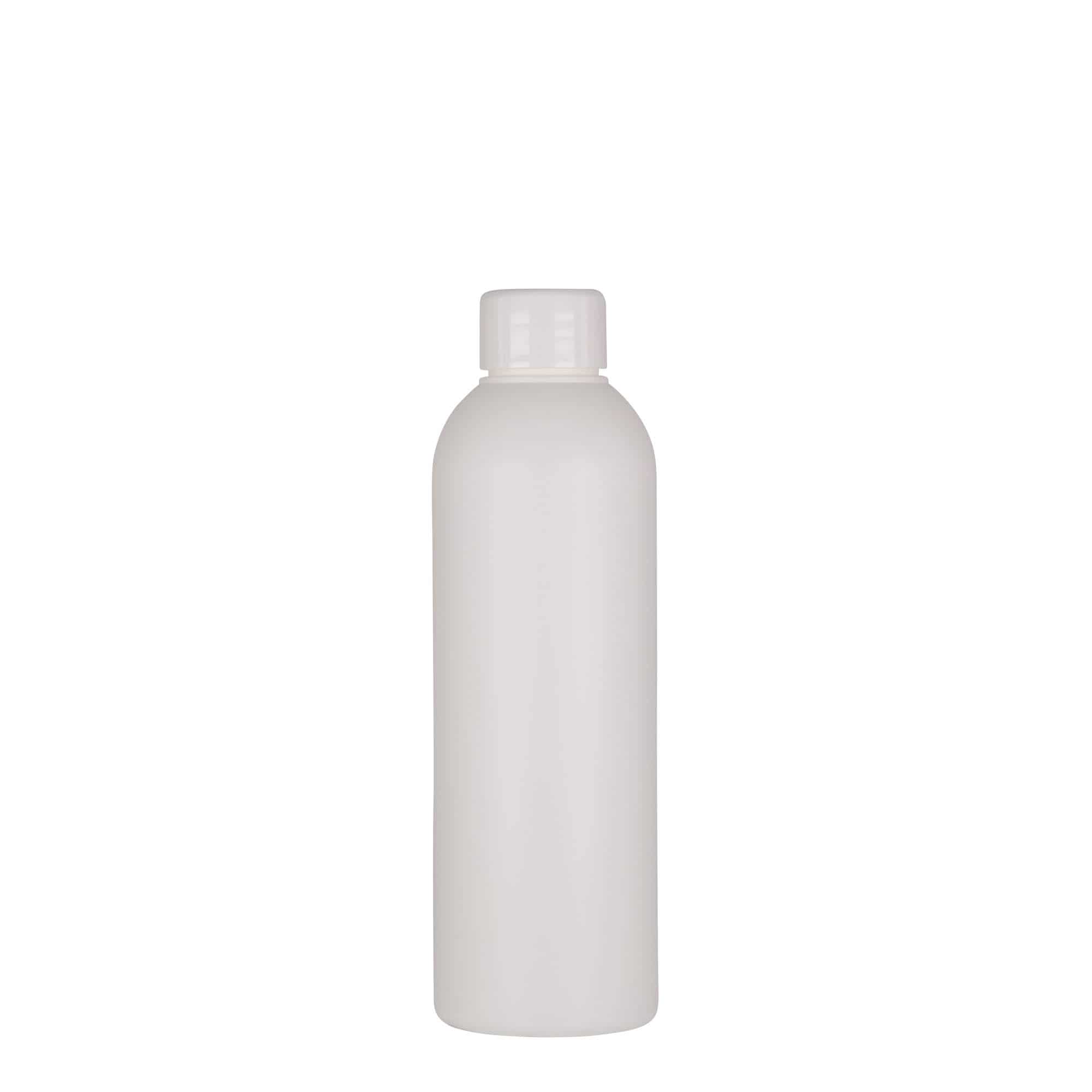 Bouteille en plastique 200 ml 'Tuffy', PEHD, blanche, col : GPI 24/410