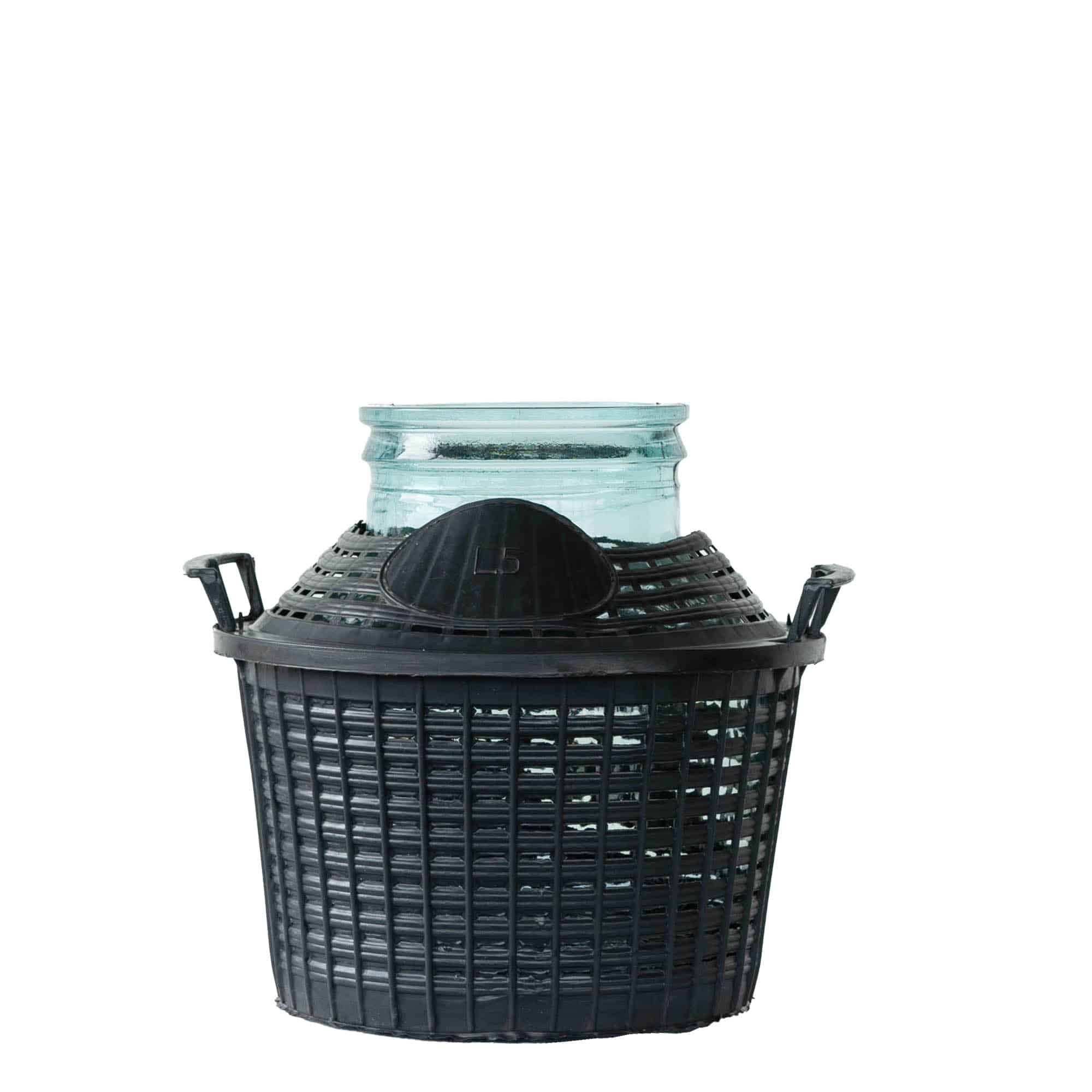 Bouteille ballon 5 l col large, verre, ouverture : couvercle à emboîtement