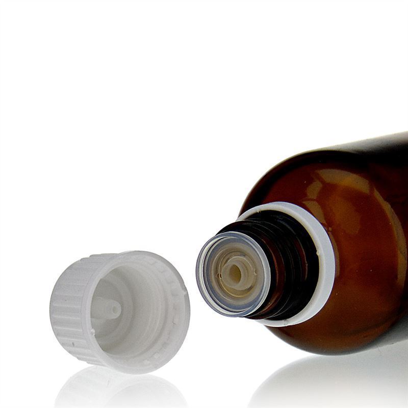 Bouchon à vis avec insert goutte à goutte, plastique PE, blanc, pour ouverture : DIN 18 Bouchon à vis avec insert goutte à goutte, plastique PE, blanc, pour ouverture : DIN 18