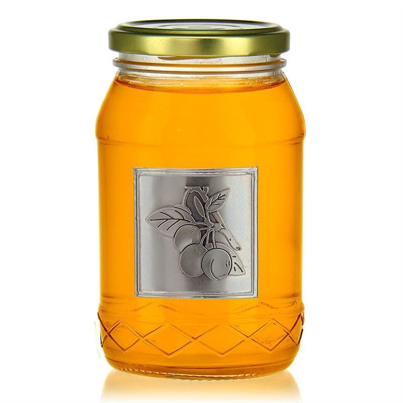 Étiquette en étain « Mirabelle », carrée, métal, argentée Étiquette en étain « Mirabelle », carrée, métal, argentée