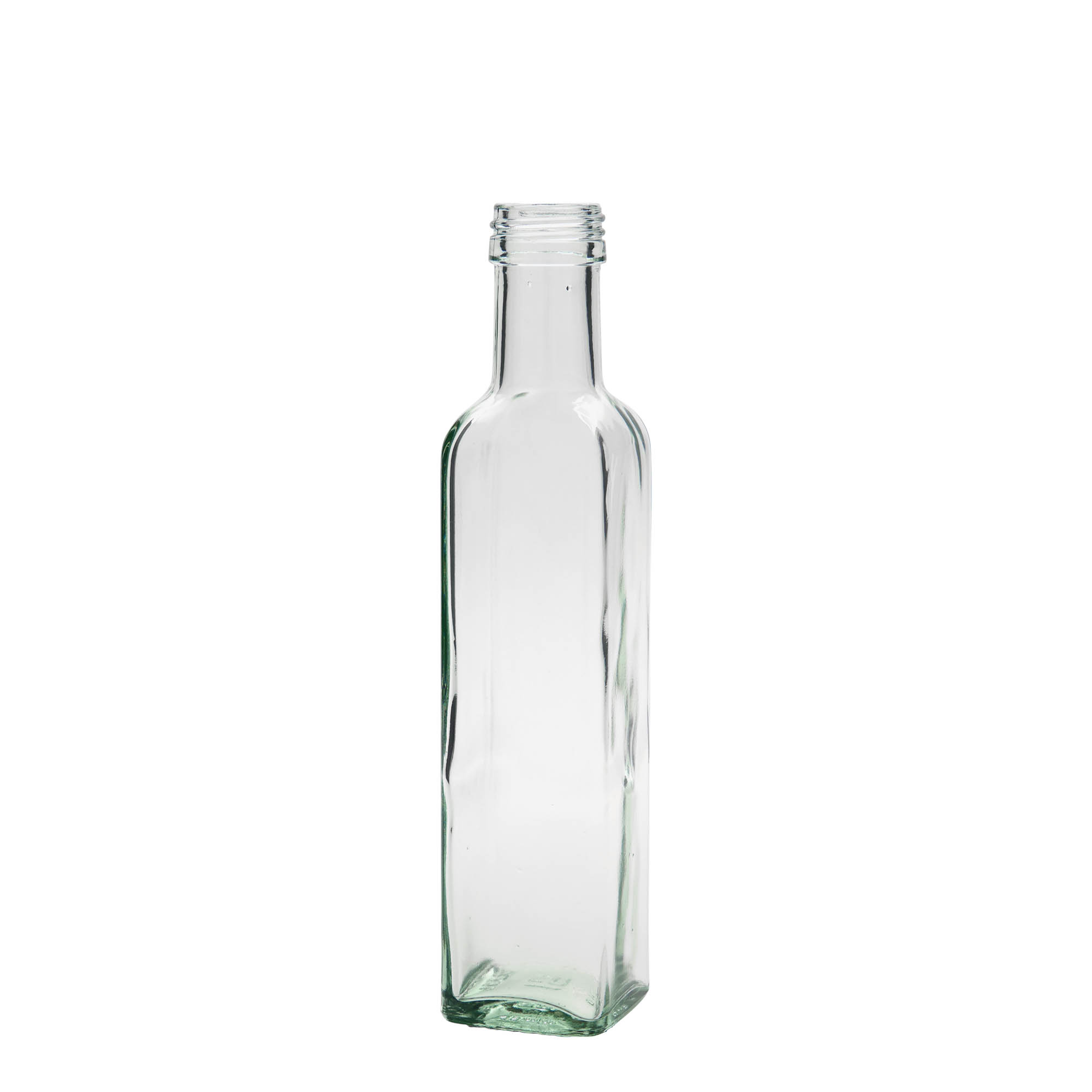 Bouteille en verre 250 ml « Marasca », carrée, ouverture : PP 31,5