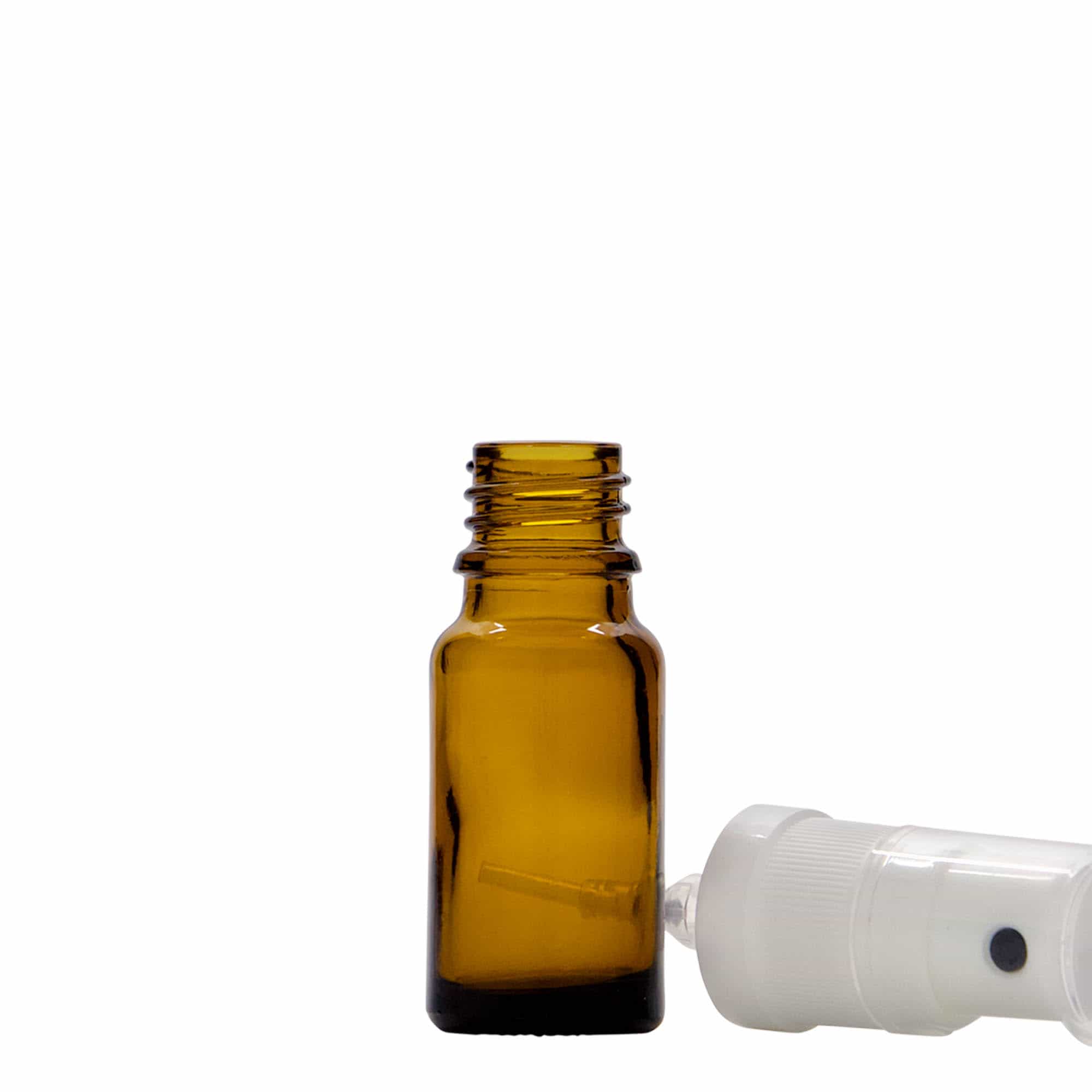 Flacon pulvérisateur médical 10 ml, verre, brun, embouchure : DIN 18