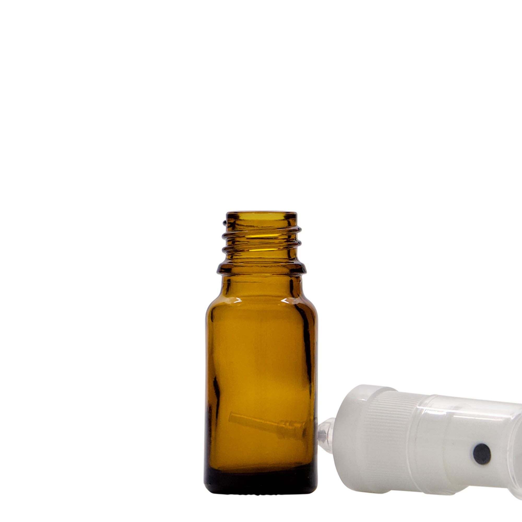 Flacon pulvérisateur médical 10 ml, verre, brun, embouchure : DIN 18