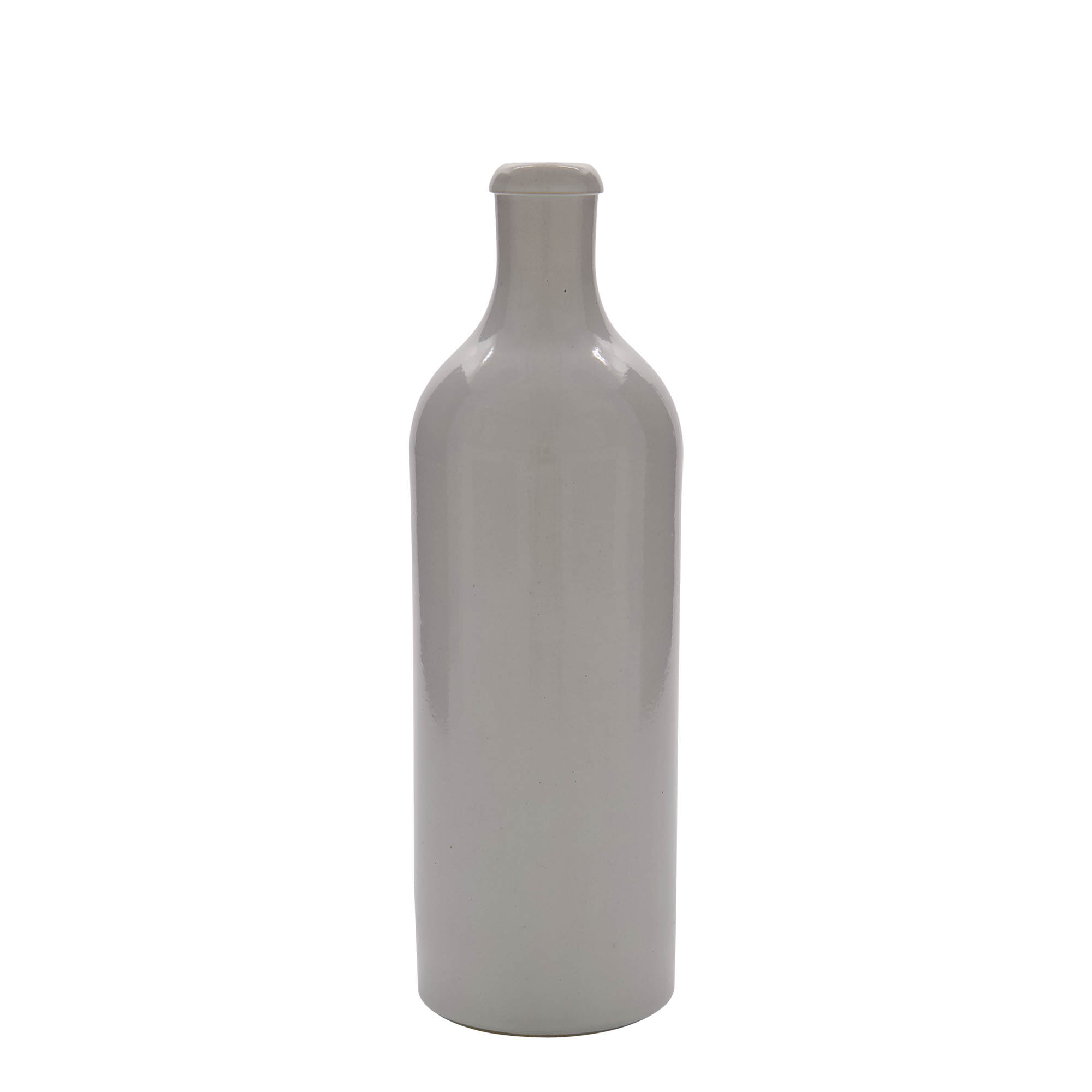 Cruche en grès de 750 ml, blanche, ouverture : bouchon en liège