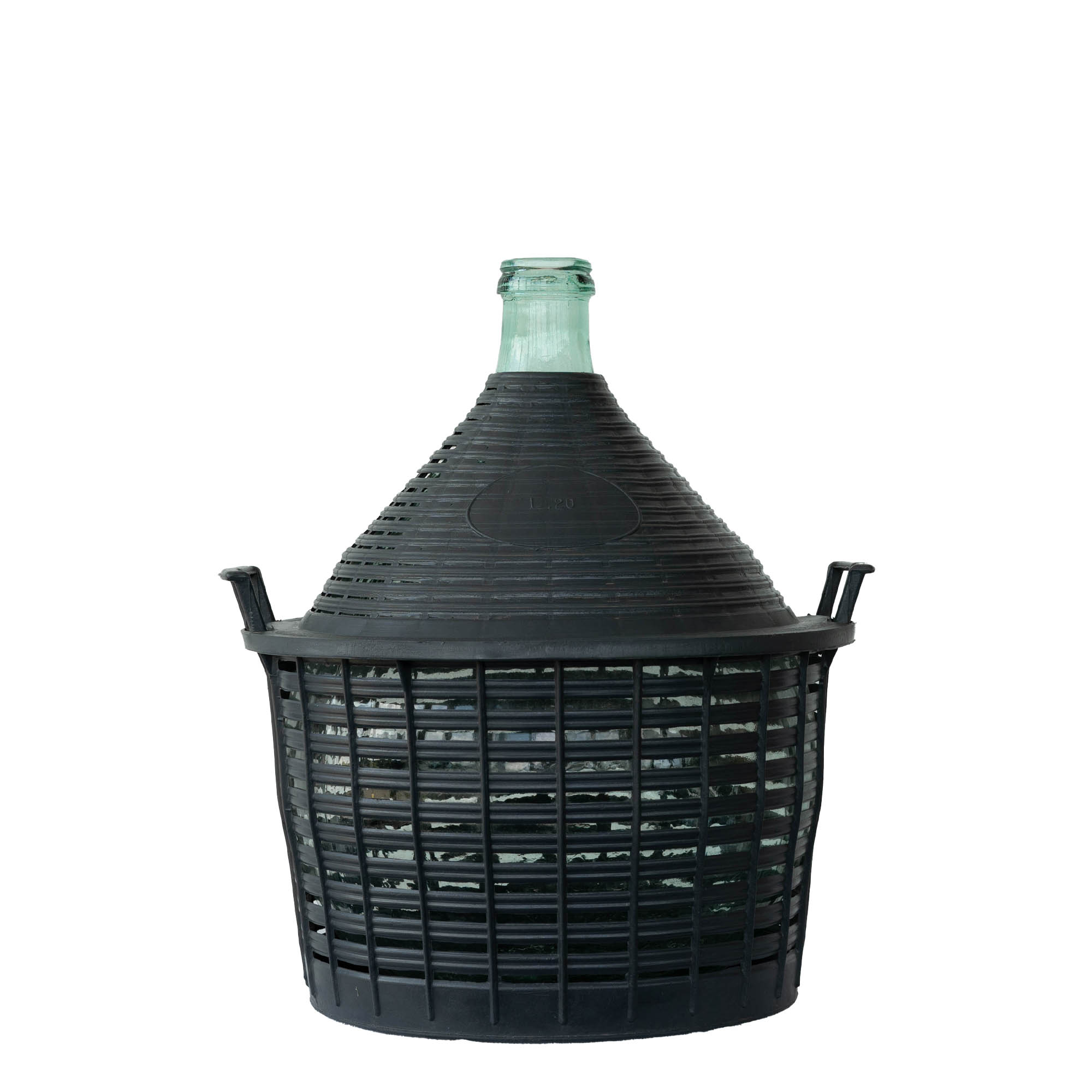 Bouteille ballon de 20 l à col étroit, verre, ouverture : couvercle à emboîtement