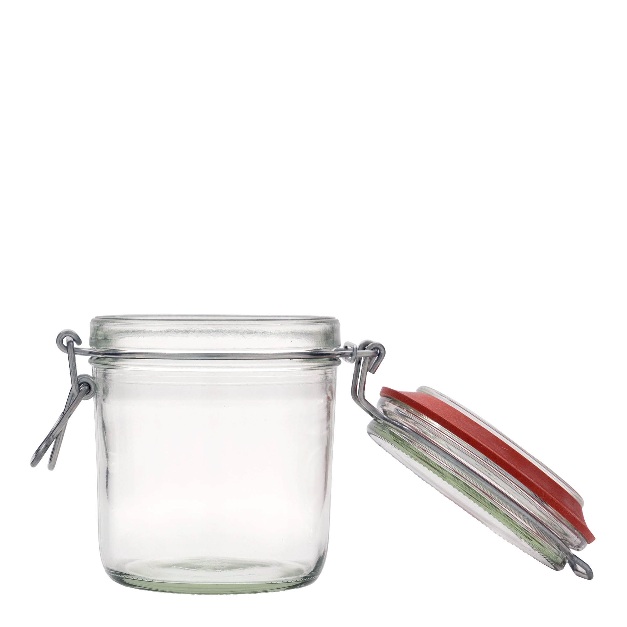 Pot en verre de 530 ml avec fermeture à levier, ouverture : fermeture à levier métallique