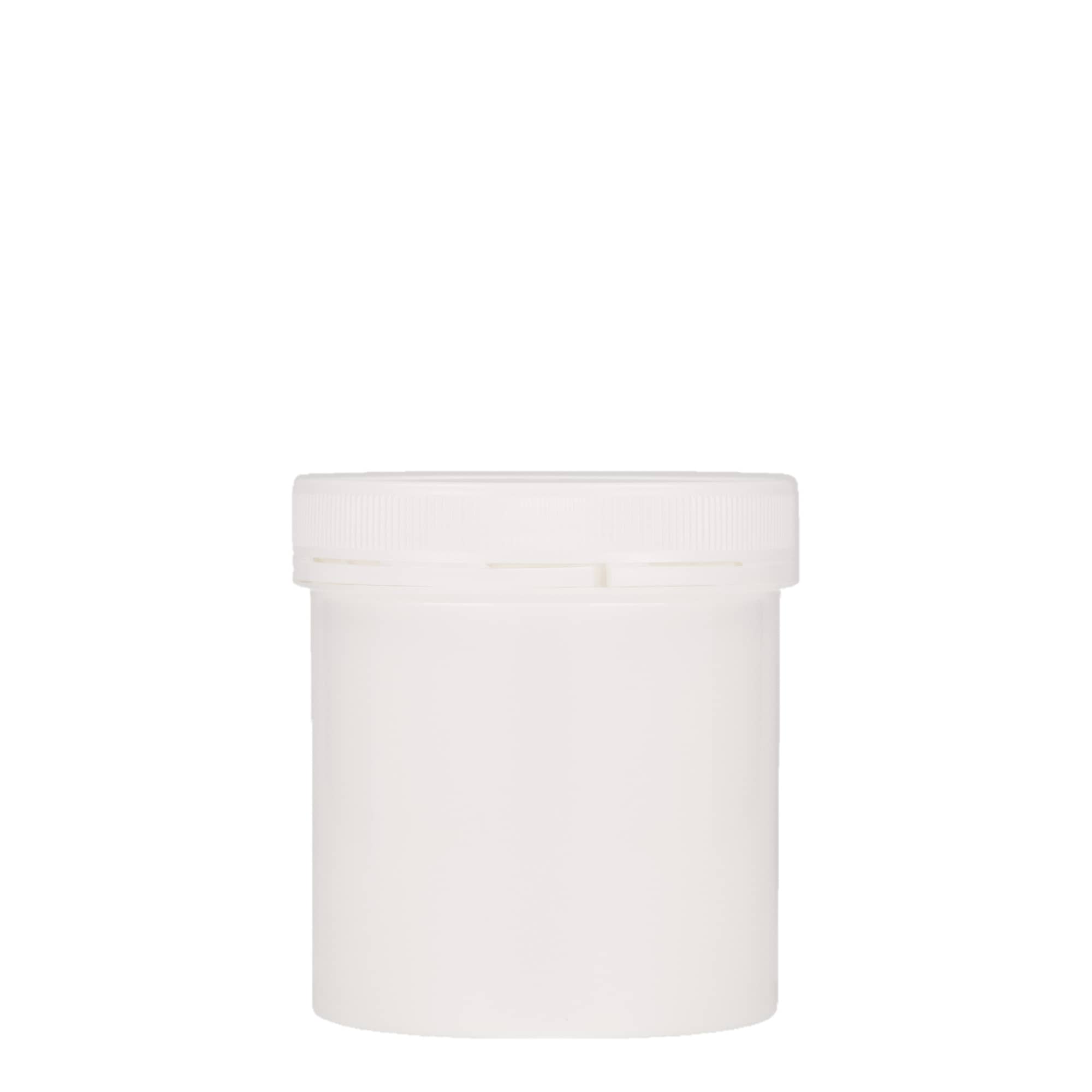 250 ml boîte en plastique « Securilock », PP, blanc, ouverture : bouchon à vis