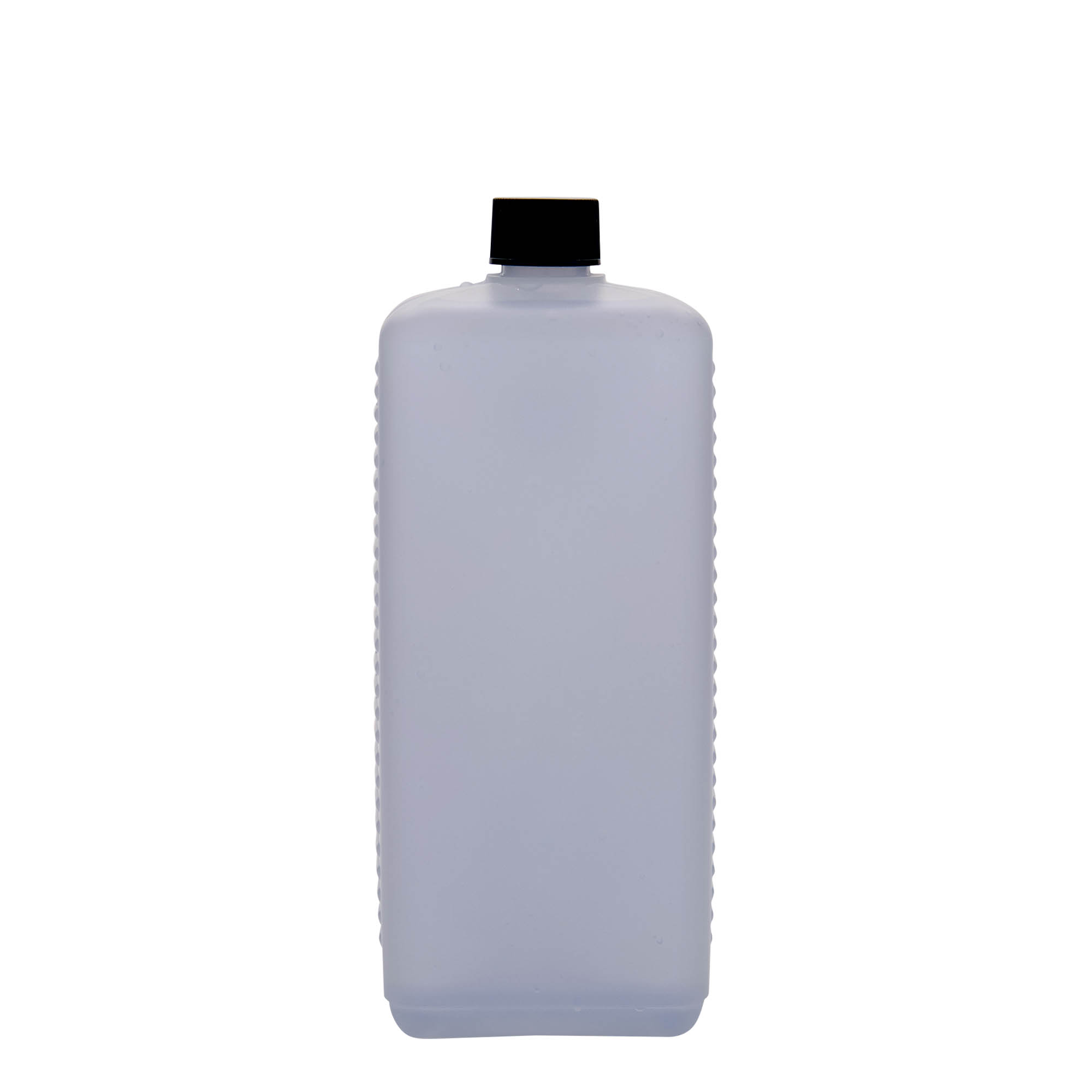 Bidon de 1 000 ml, rectangulaire, plastique HDPE, naturel, ouverture : DIN 25 EPE