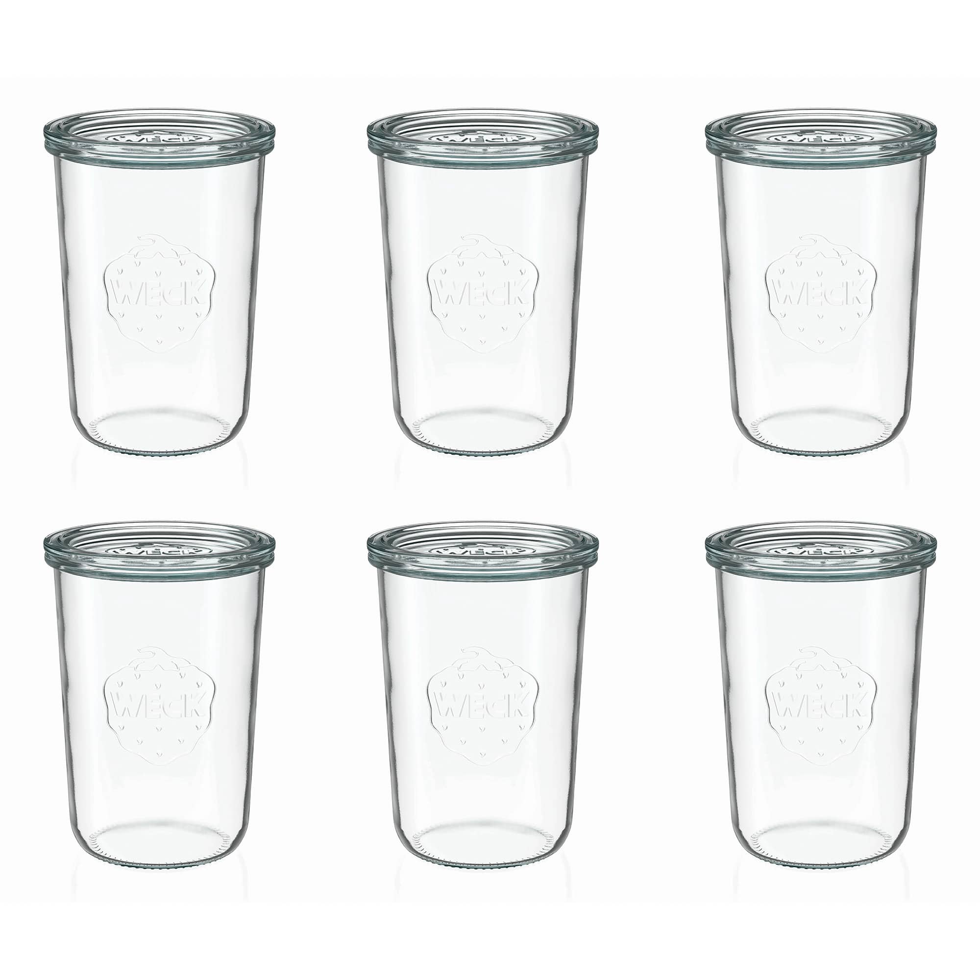 6x 850 ml bocal WECK à renversement avec couvercle en verre RR 100