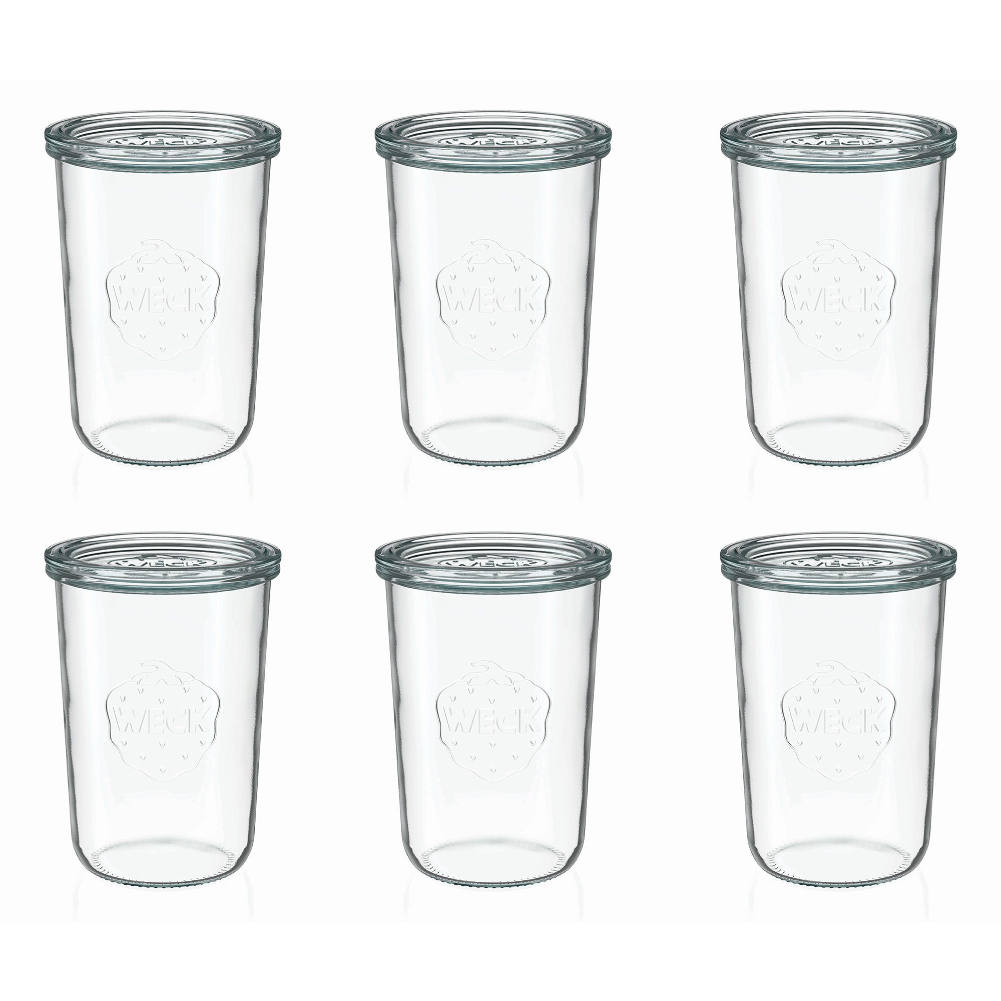 6x 850 ml bocal WECK à renversement avec couvercle en verre RR 100