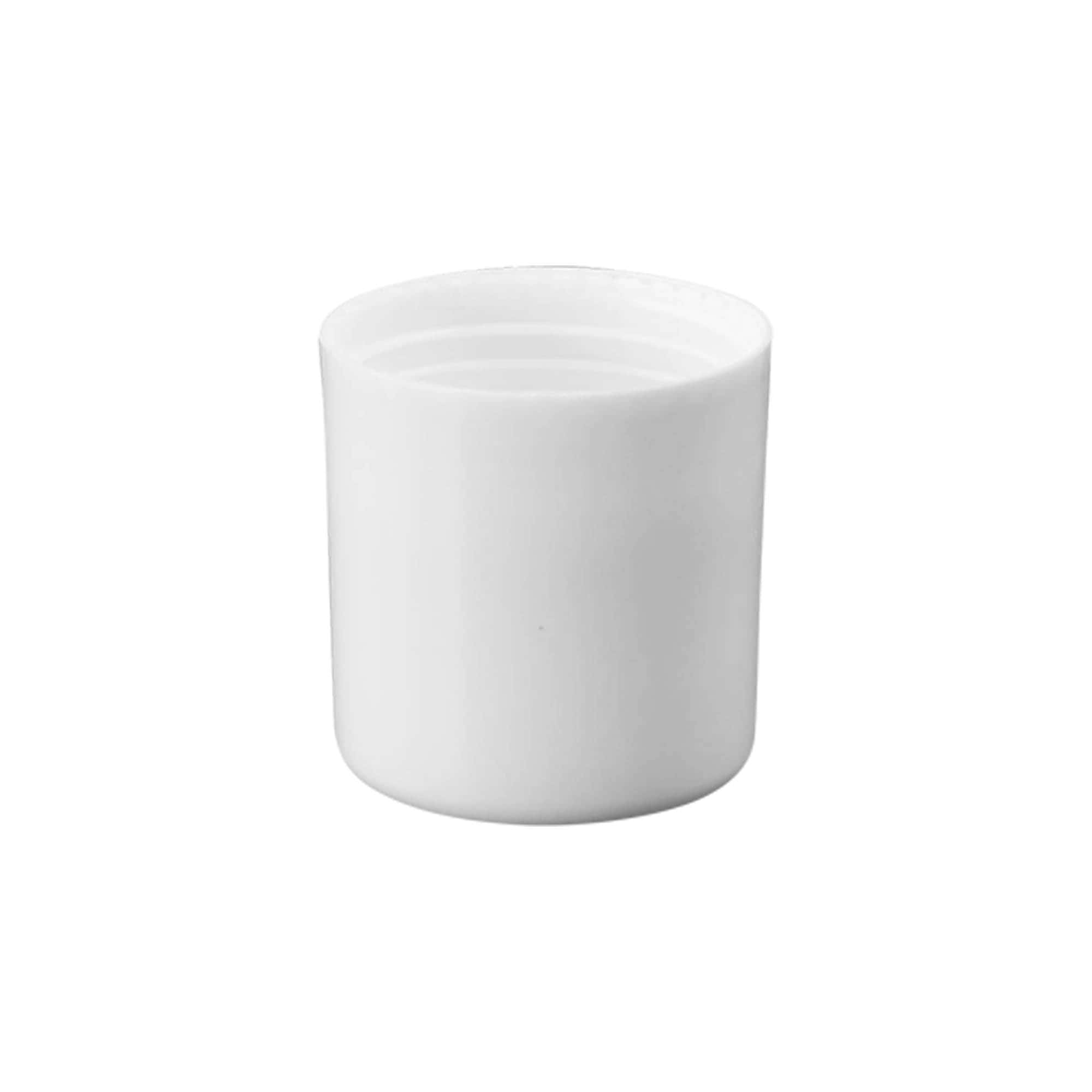 Bouchon pour flacon roll-on de 50 ml, plastique PP, blanc, pour embout : fermeture à vis