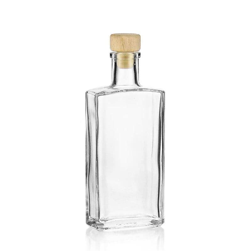 Bouteille en verre 200 ml 'Shiny', rectangulaire, bouchage: bouchon