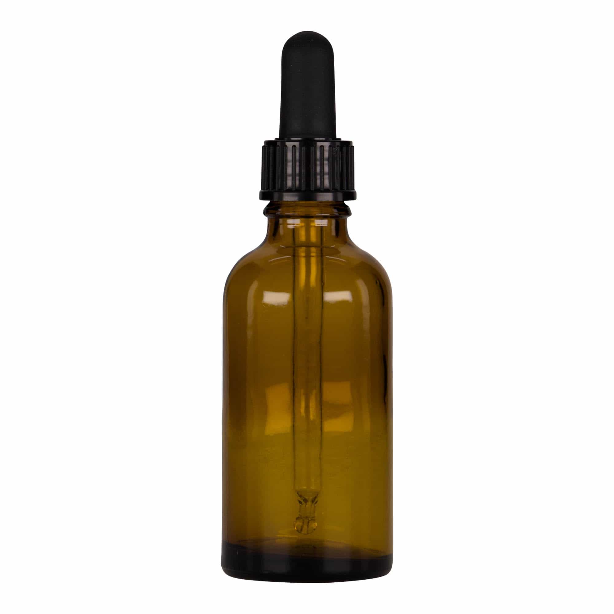 Flacon compte-gouttes 50 ml Médical, verre, brun-noir, embouchure : DIN 18
