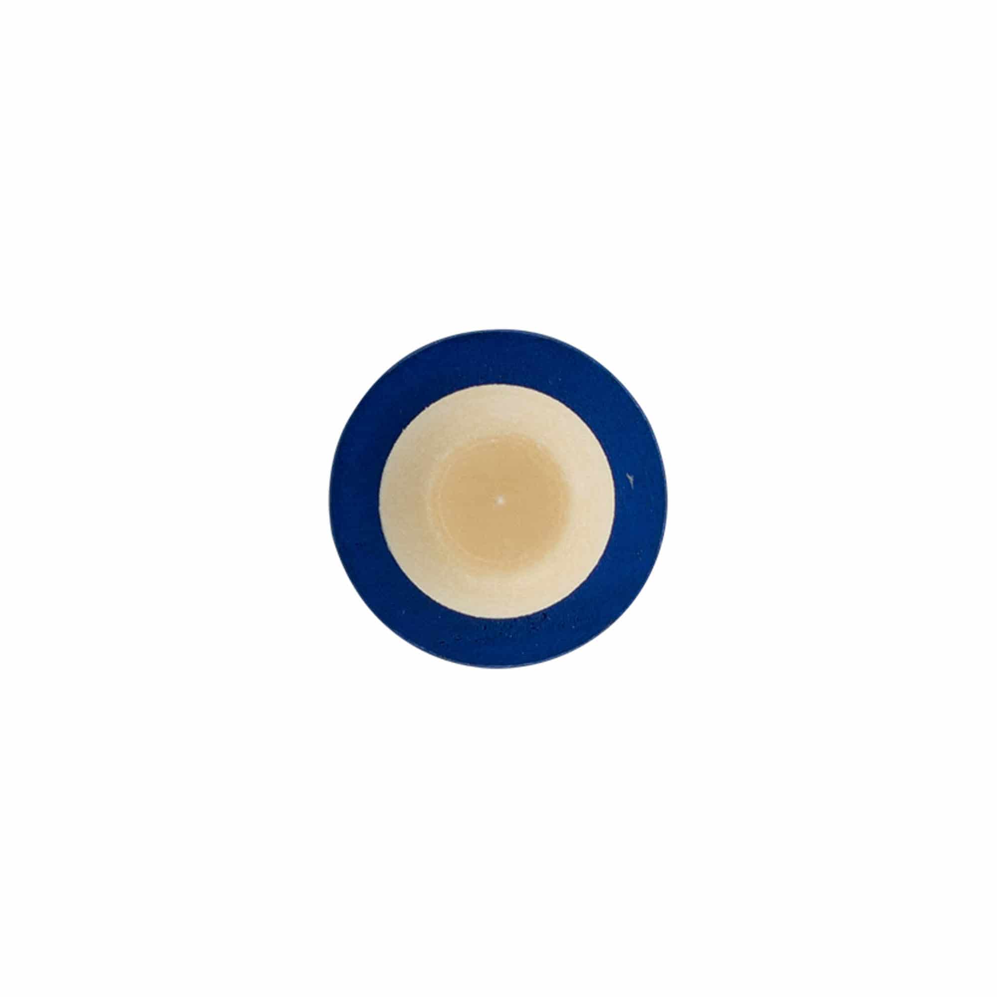 Bouchon à prise 19 mm, bois/plastique, bleu, pour embouchure : liège