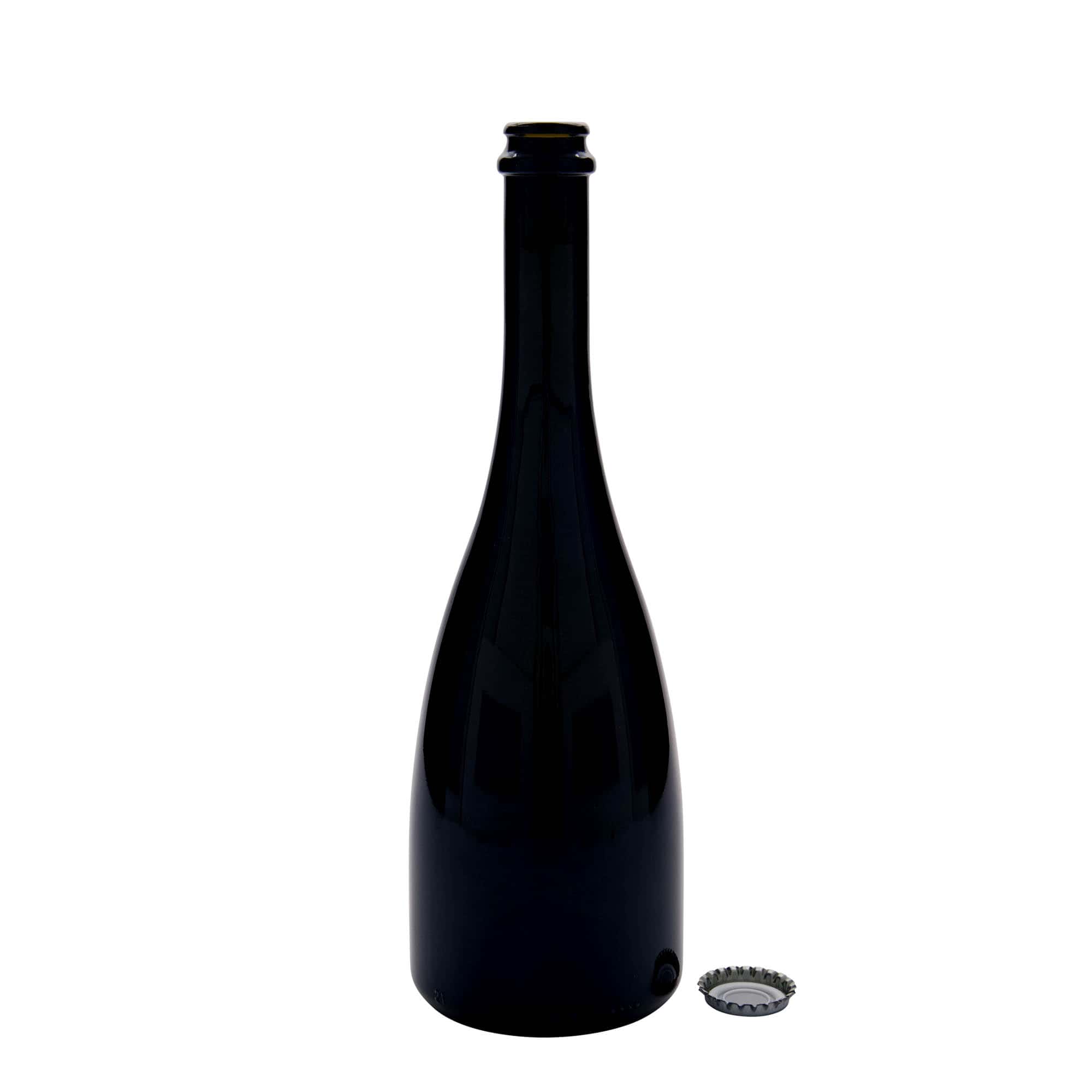 Bouteille de bière / de champagne 750 ml 'Tosca', verre, vert antique, ouverture : capsule couronne