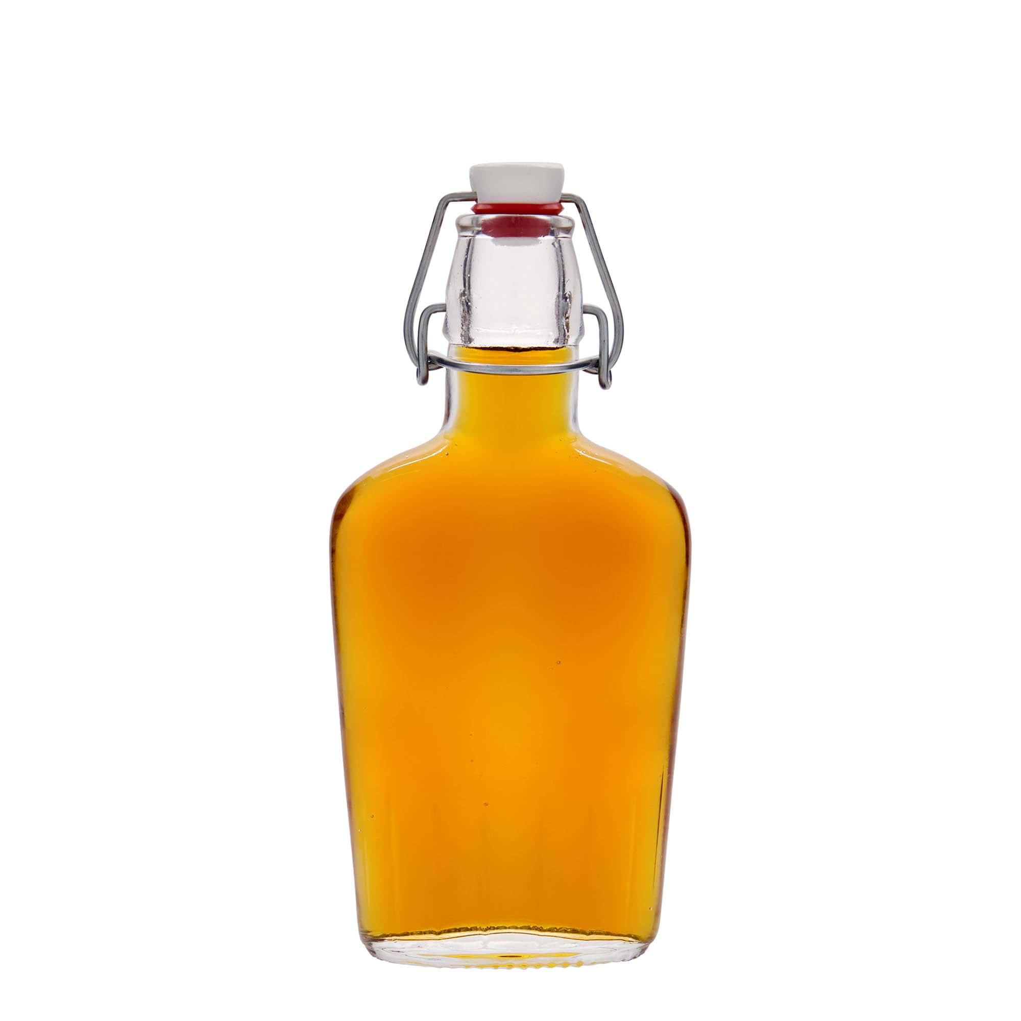 Bouteille en verre 250 ml « Fiaschetta », ovale, ouverture : fermeture à bascule