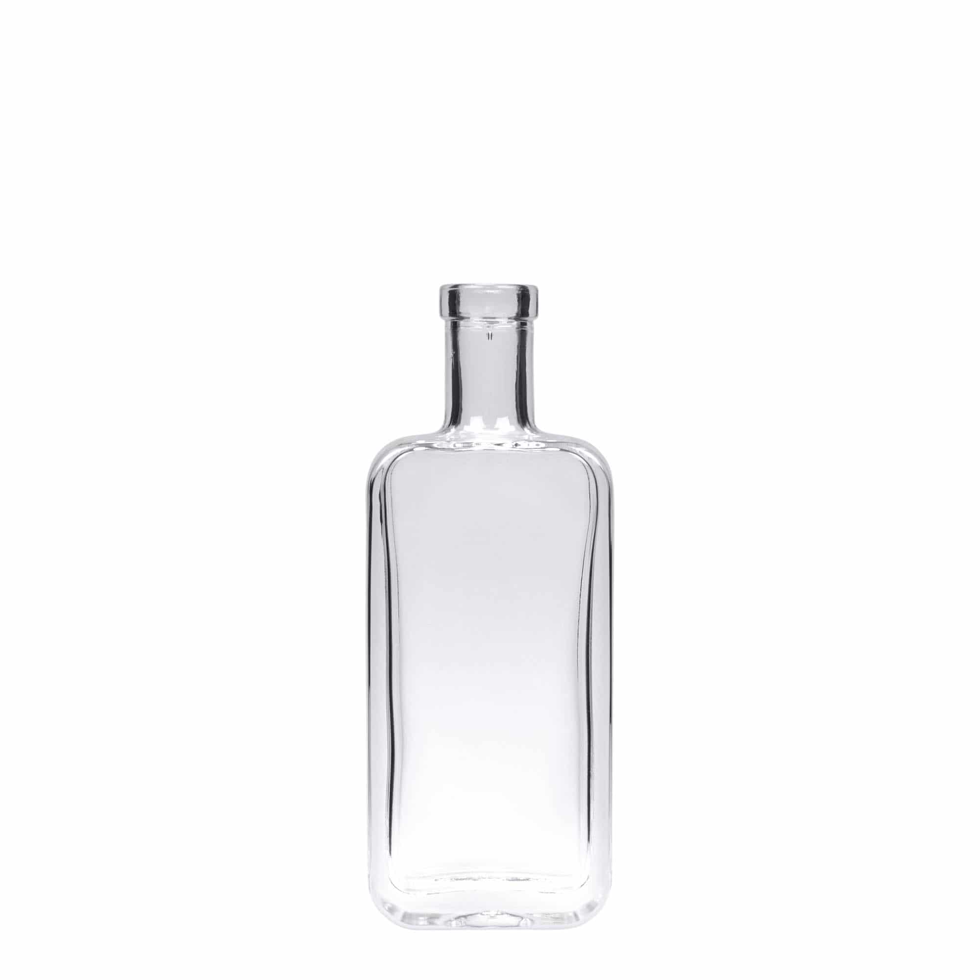 Flacon en verre 100 ml 'Nice', rectangulaire, ouverture : bouchon en liège