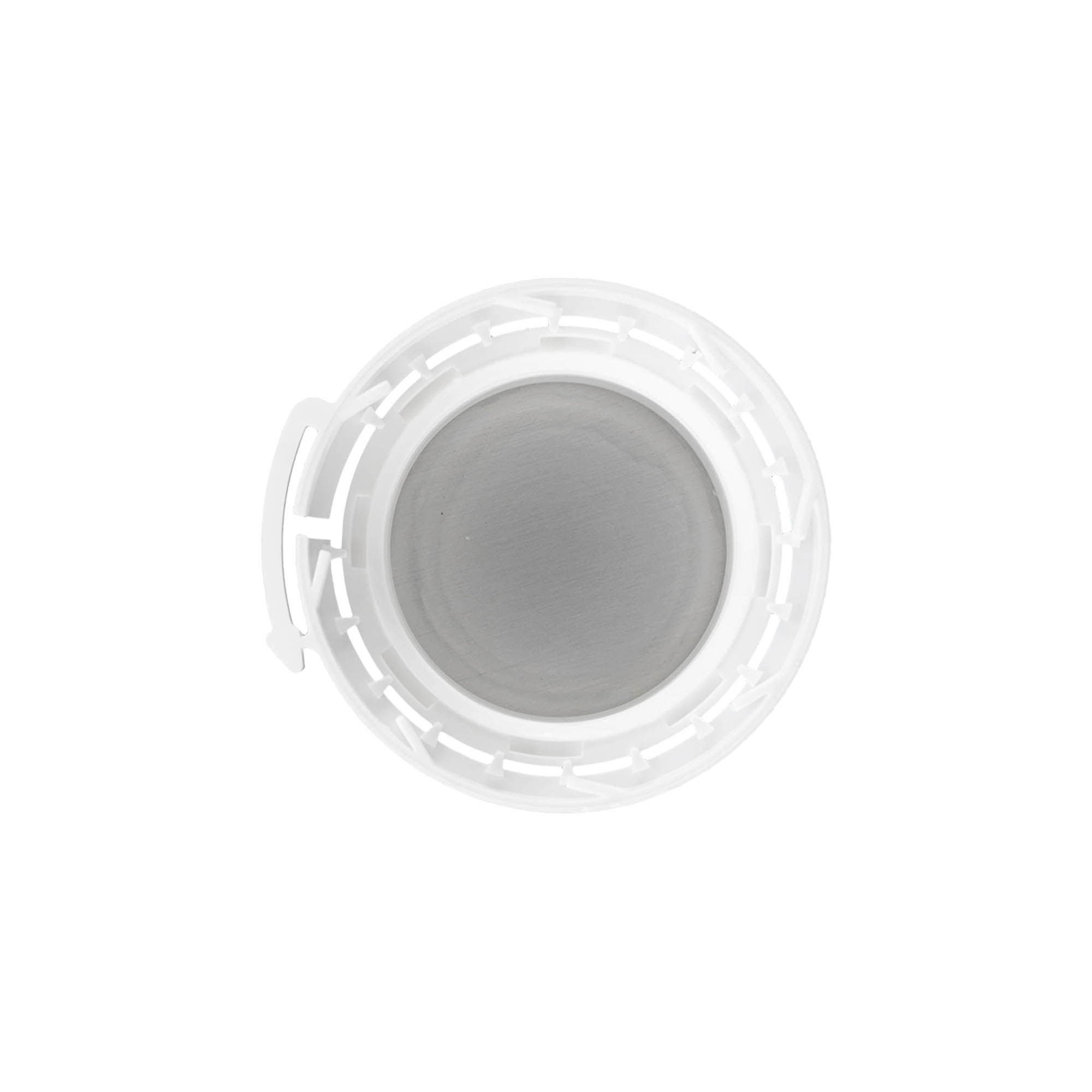 Bouchon à vis pour bouteille en aluminium, plastique PP, blanc, pour ouverture : DIN 32