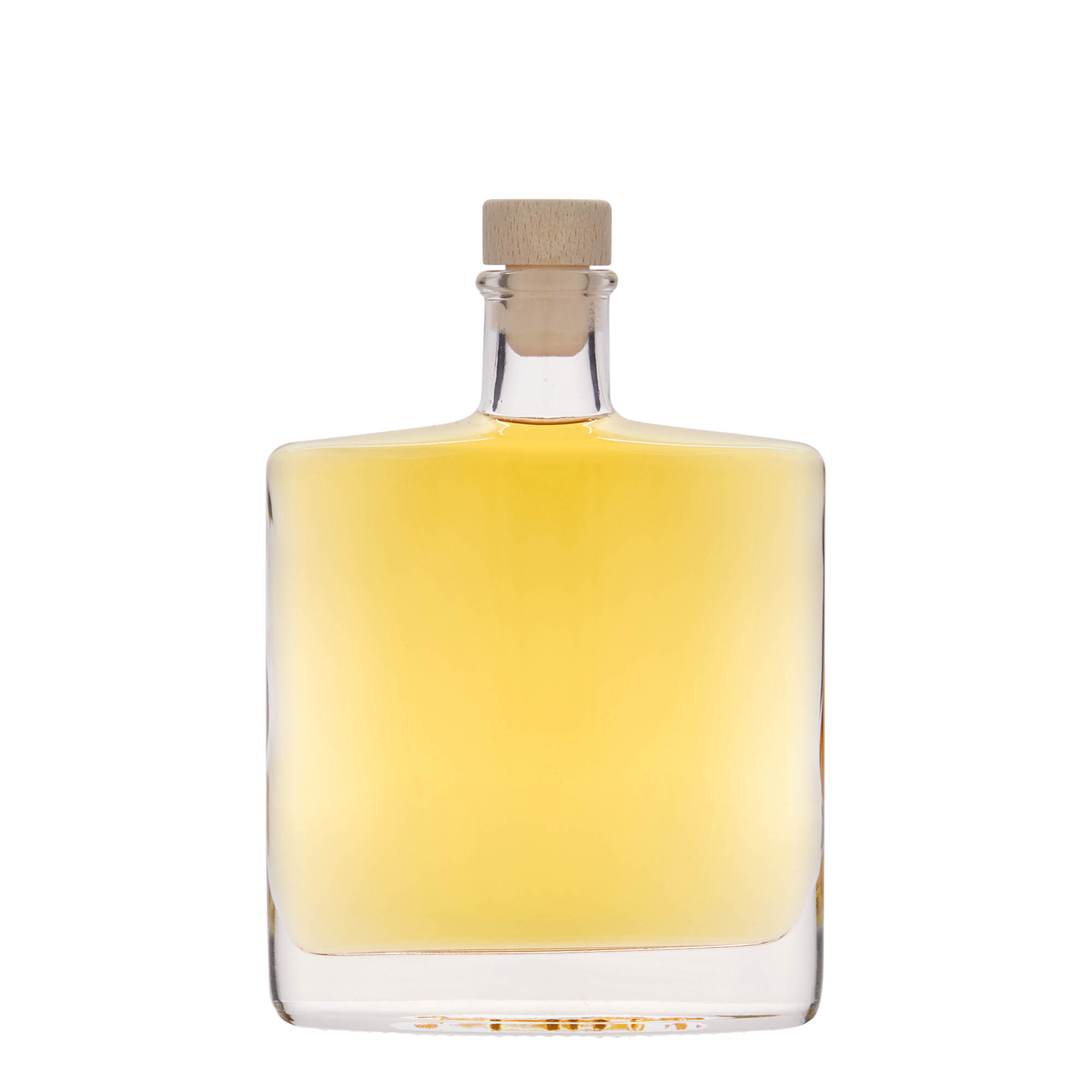 Bouteille en verre 350 ml 'Zorbas', ovale, ouverture : bouchon en liège Bouteille en verre 350 ml 'Zorbas', ovale, ouverture : bouchon en liège