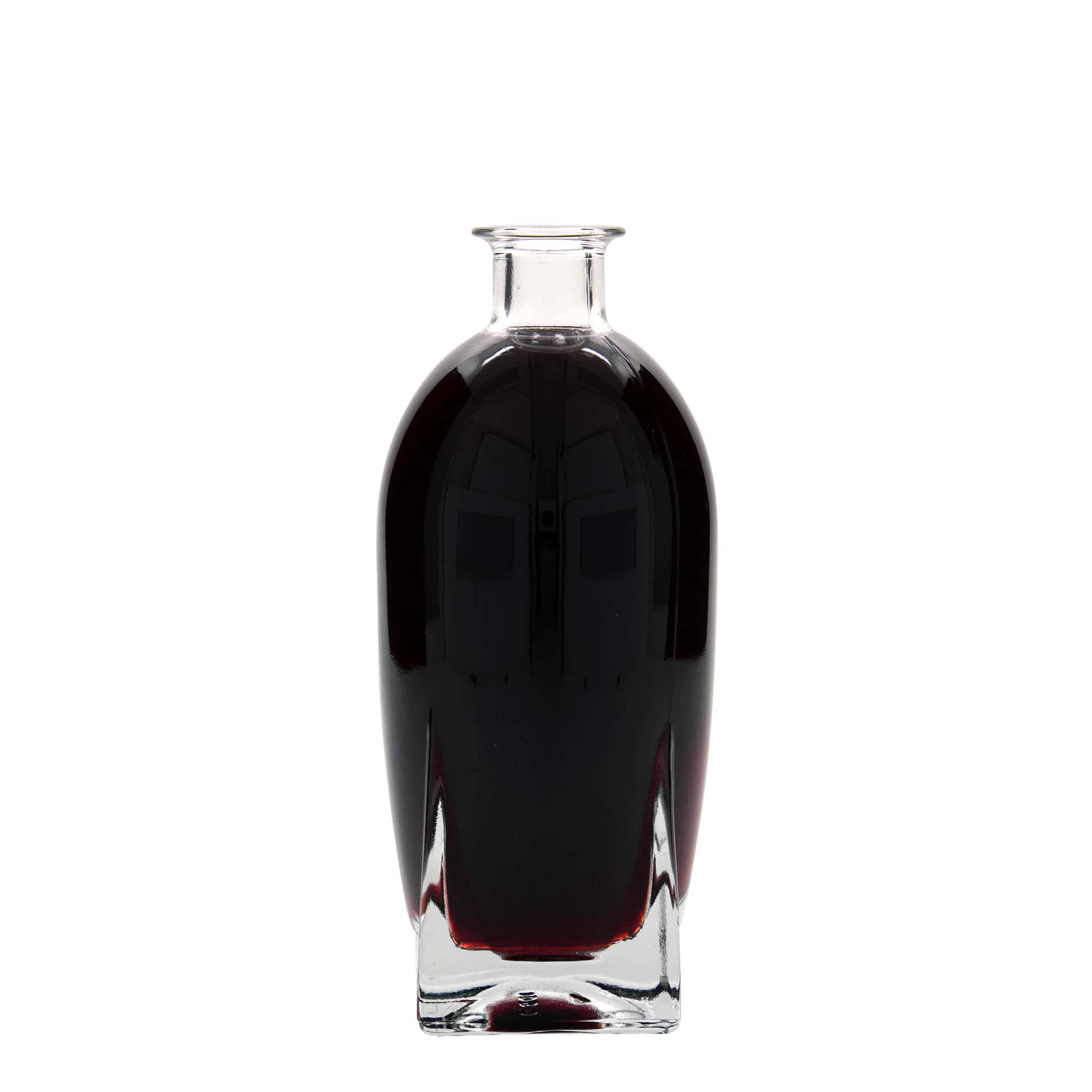 Bouteille en verre 500 ml 'Zino', carrée, ouverture : bouchon en liège