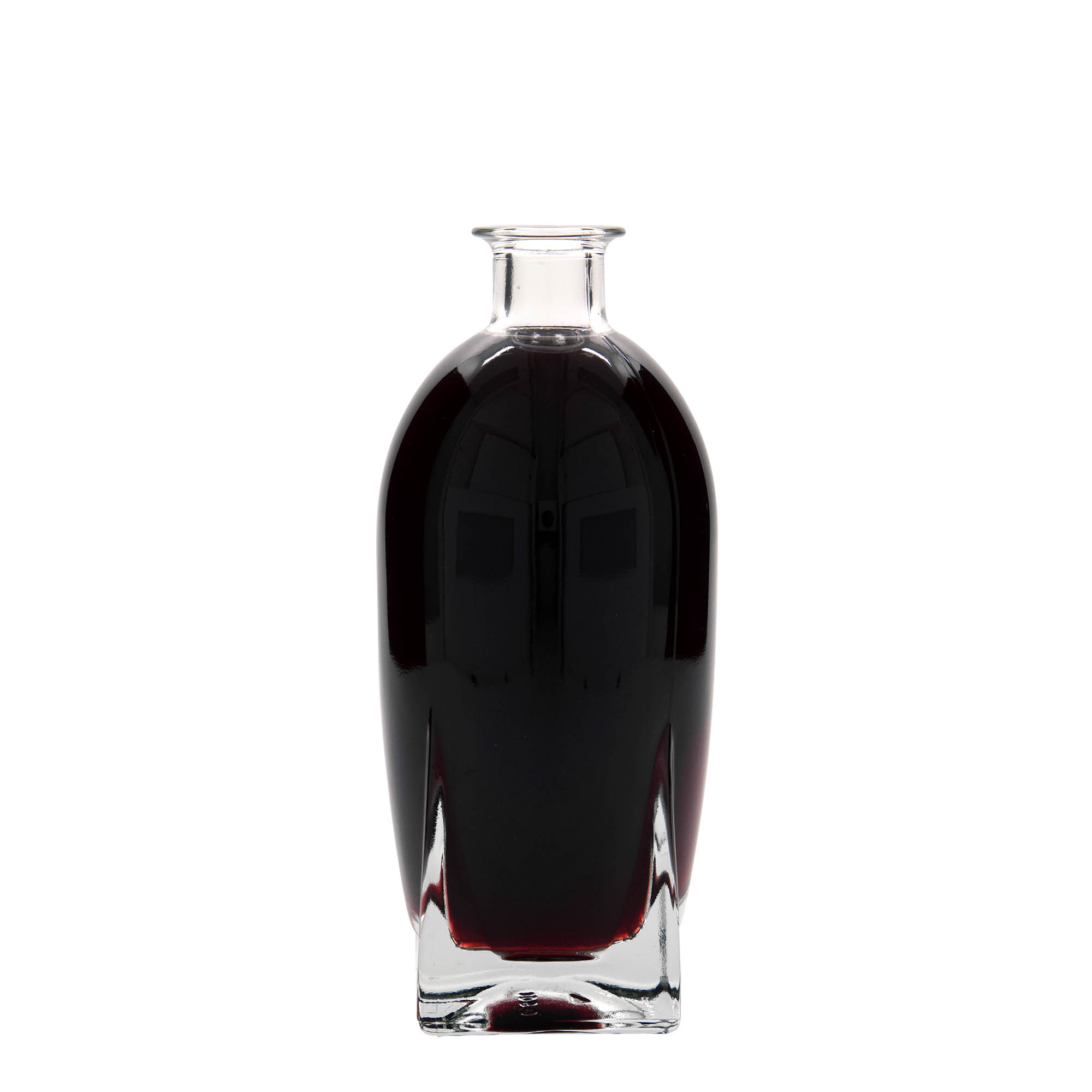 Bouteille en verre 500 ml 'Zino', carrée, ouverture : bouchon en liège Bouteille en verre 500 ml 'Zino', carrée, ouverture : bouchon en liège