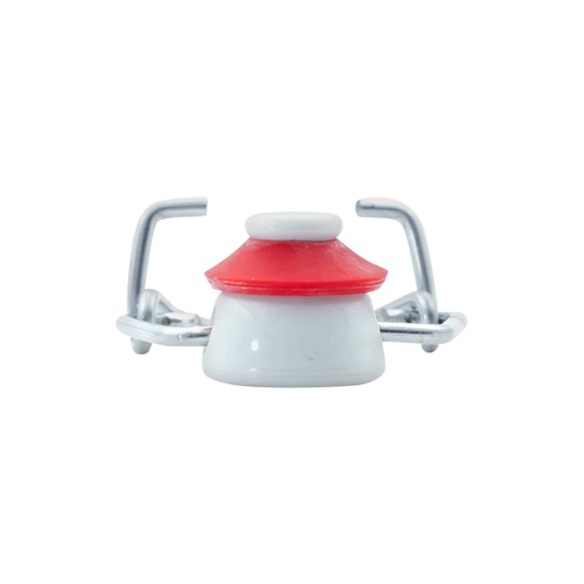 Fermeture à boucle standard, plastique, rouge-blanc