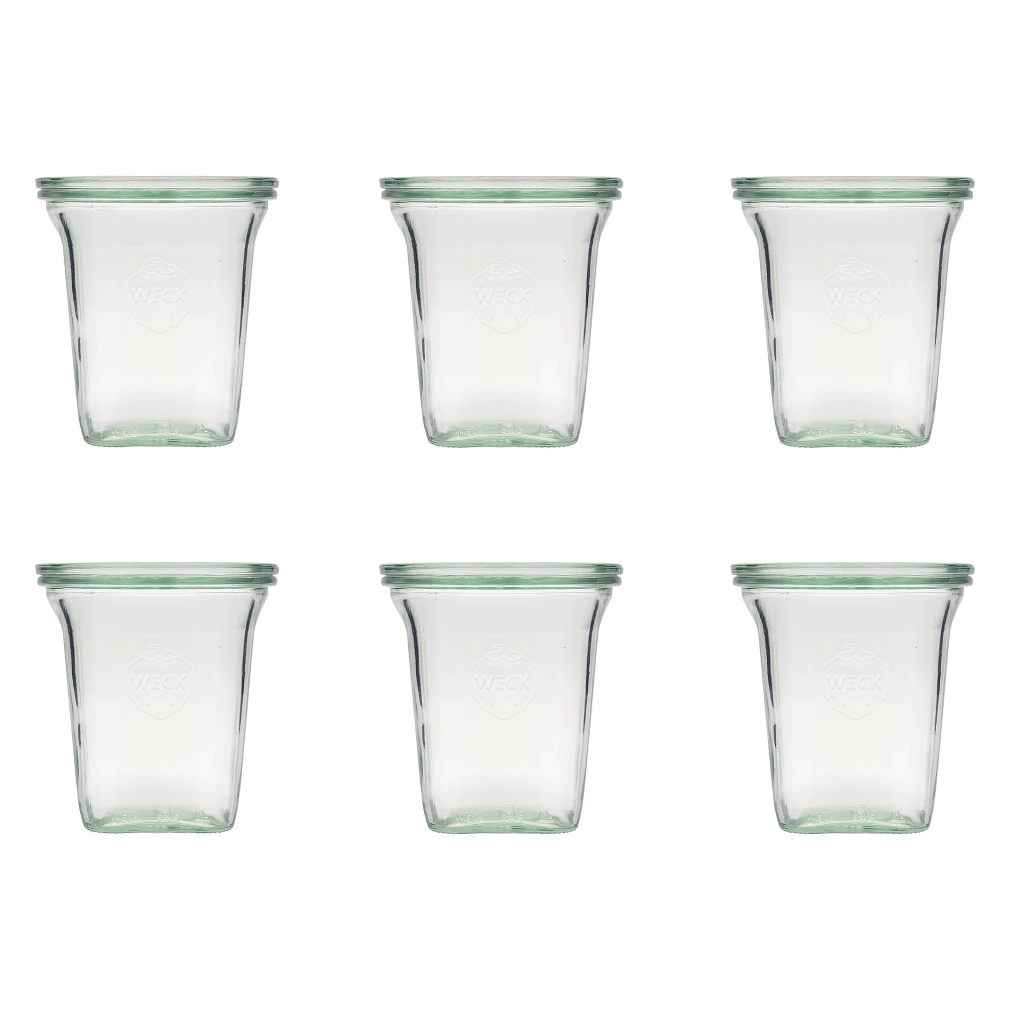 6x 545 ml verre WECK Quadro avec couvercle en verre RR 100