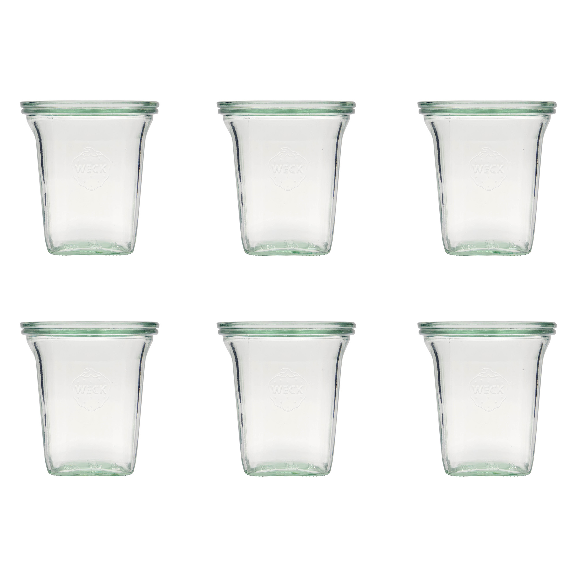 6x 545 ml verre WECK Quadro avec couvercle en verre RR 100