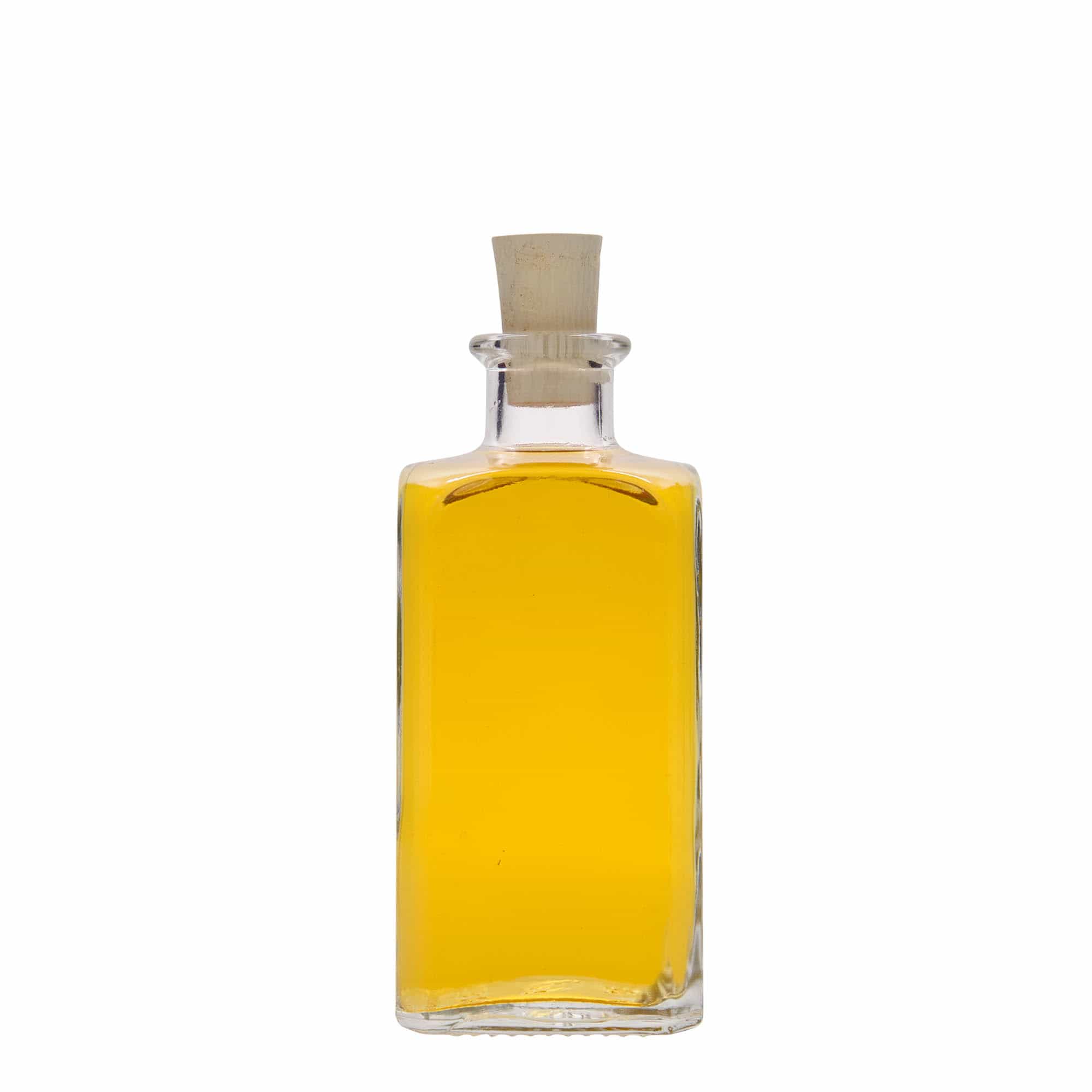 Bouteille en verre apothicaire 'Carré', carrée 250 ml, bouchage: bouchon