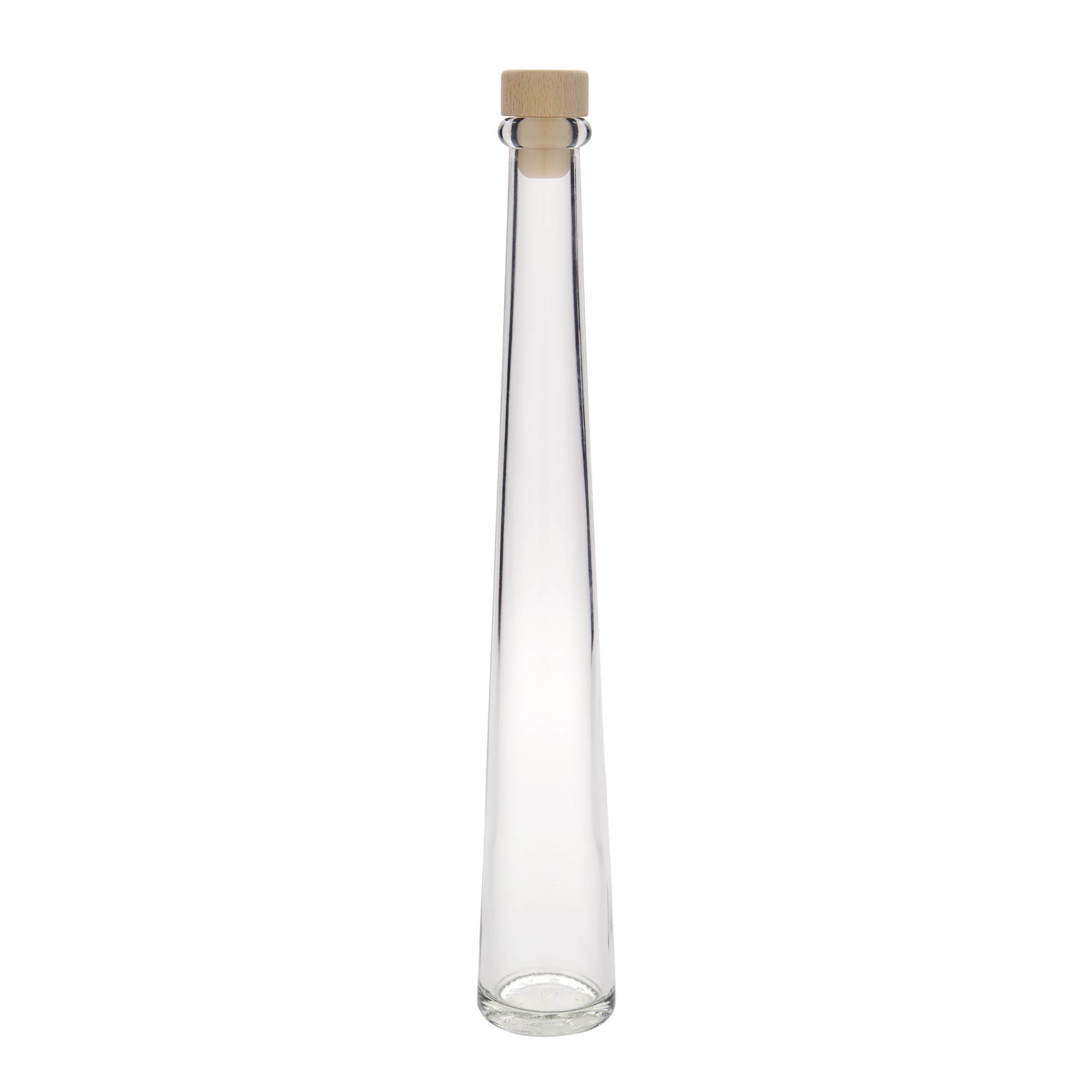 Flacon en verre 200 ml 'Dama Rondo', ouverture : bouchon en liège Flacon en verre 200 ml 'Dama Rondo', ouverture : bouchon en liège