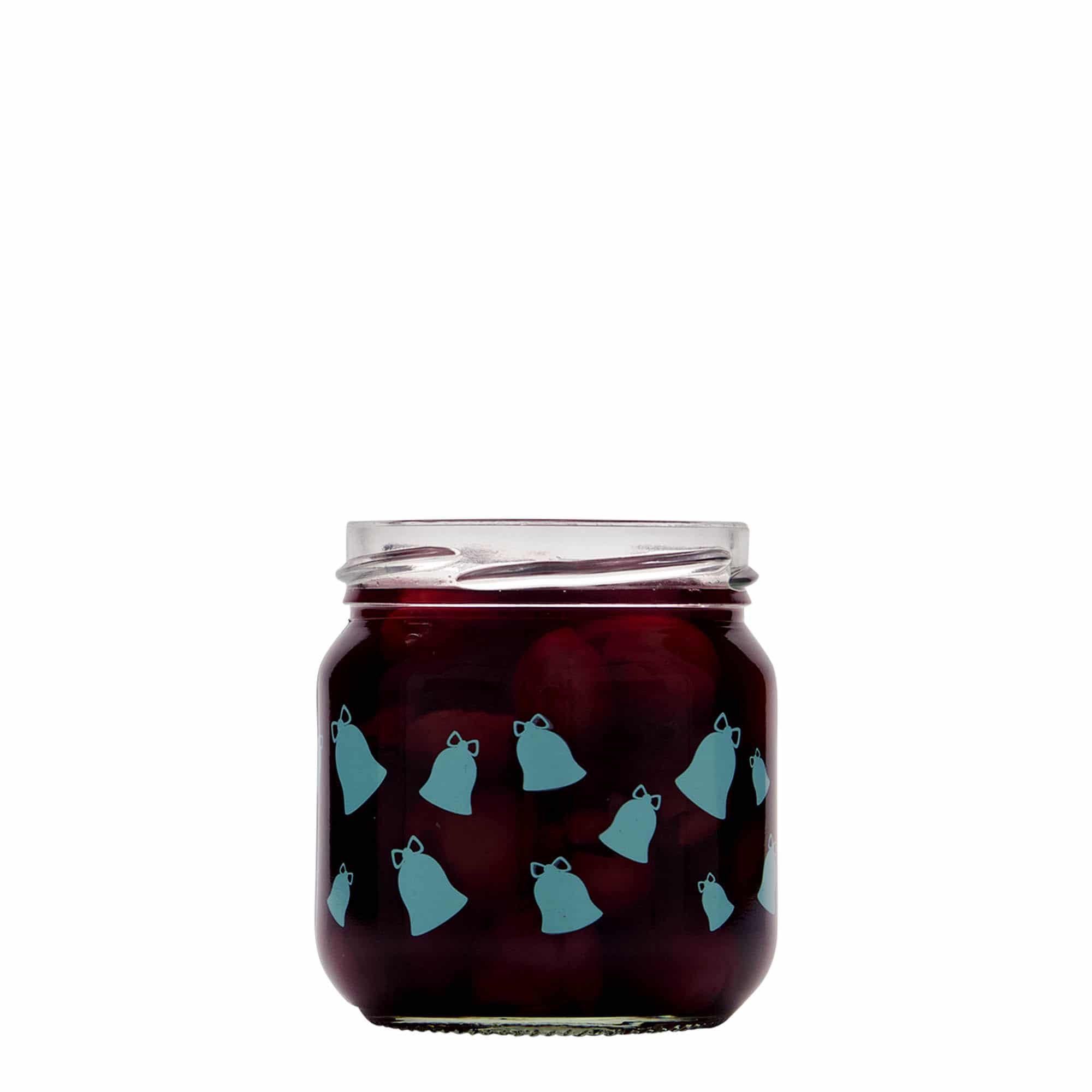 Bocal cylindrique 212 ml, motif : clochette, bouchage: Twist-Off (TO 66)