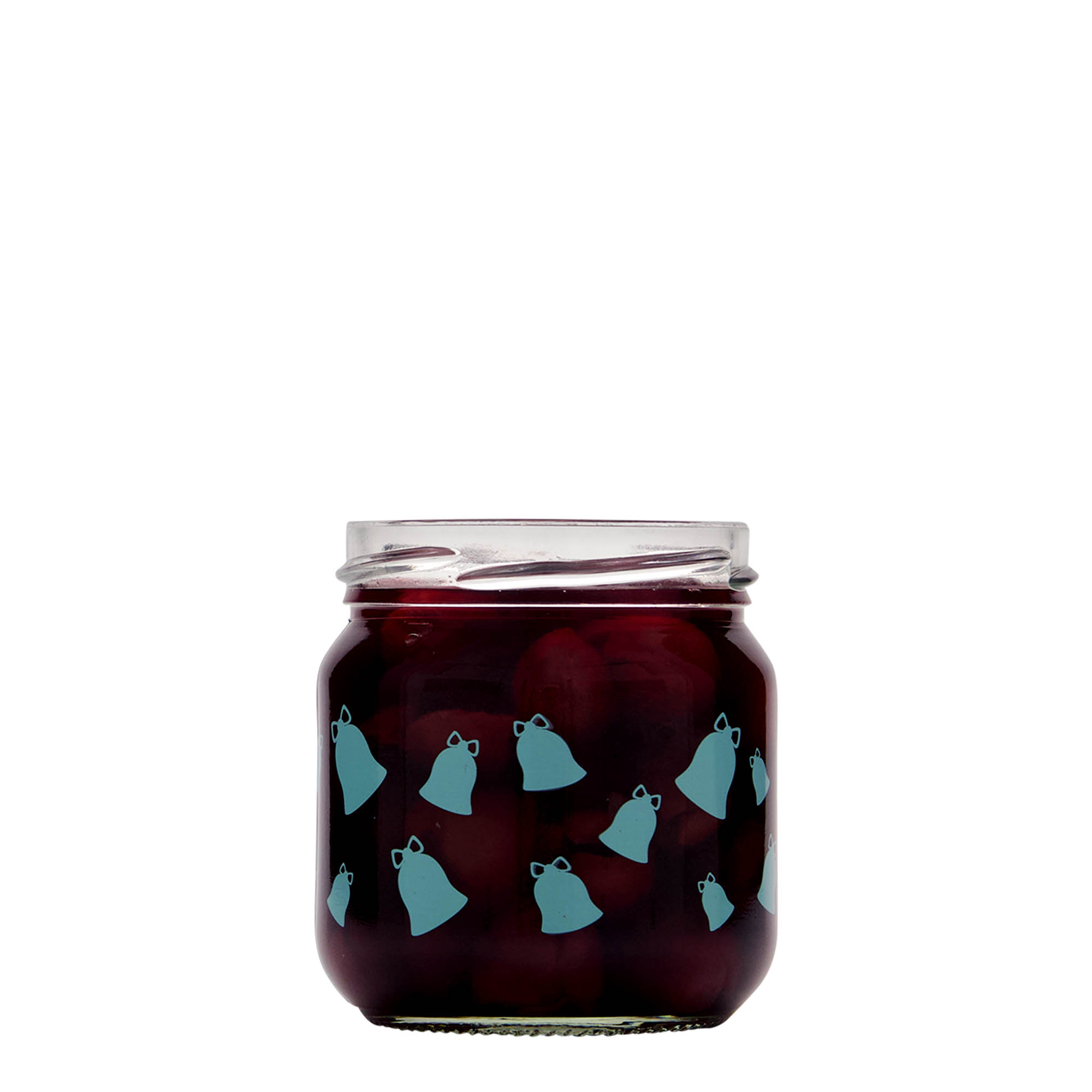 212 ml verre rond, motif : cloche, clochette, ouverture : Twist-Off (TO 66)