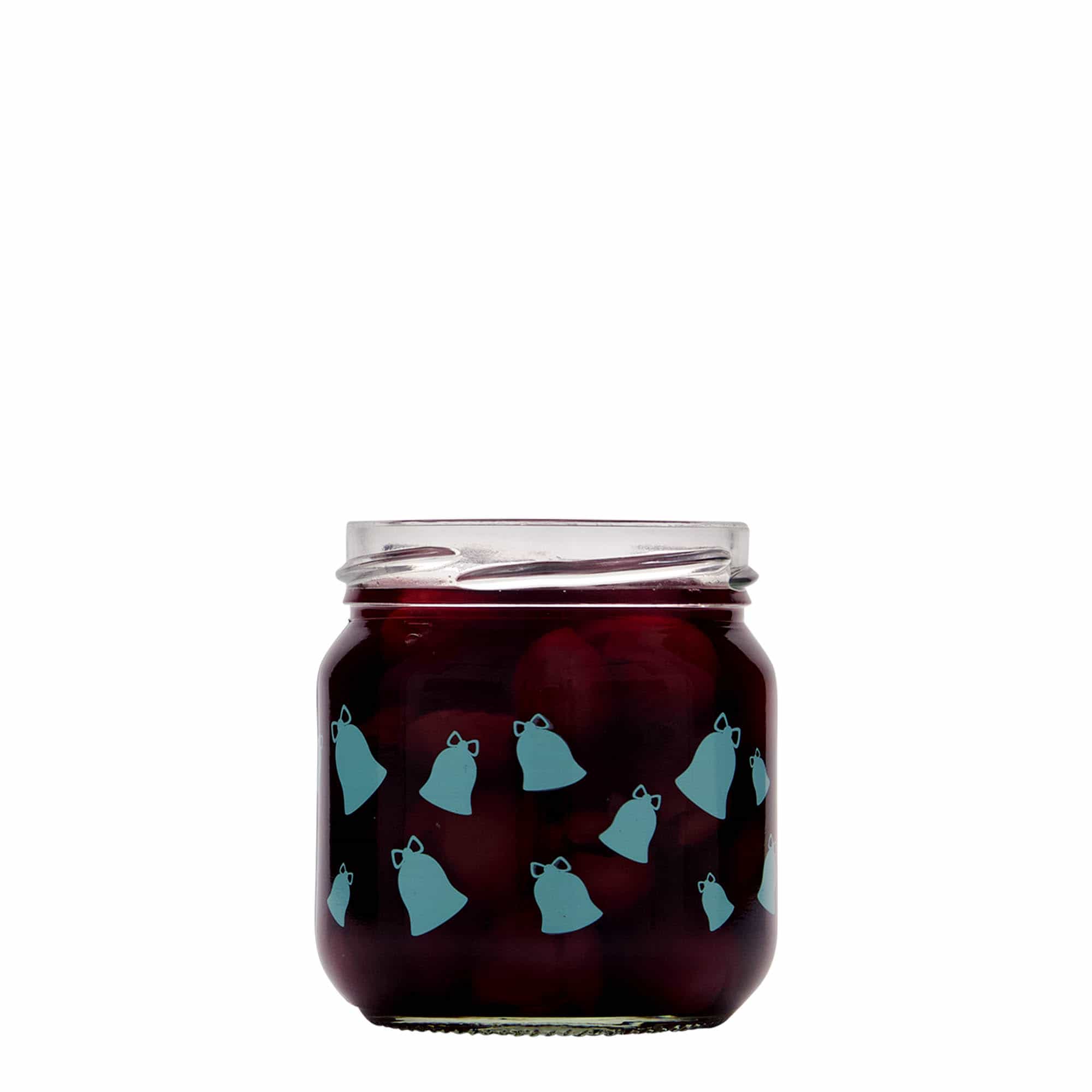 212 ml verre rond, motif : cloche, clochette, ouverture : Twist-Off (TO 66)