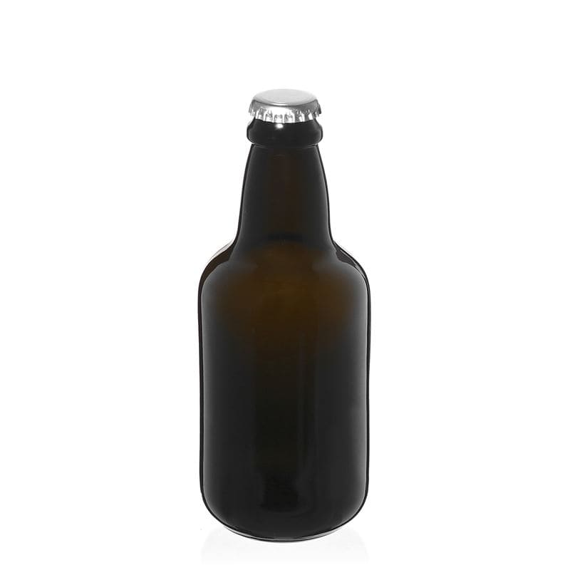 Bouteille de bière 330 ml 'Era', verre, vert antique, ouverture : capsule couronne