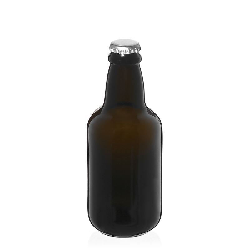 Bouteille de bière 330 ml « Era », verre, vert antique, ouverture : capsule couronne