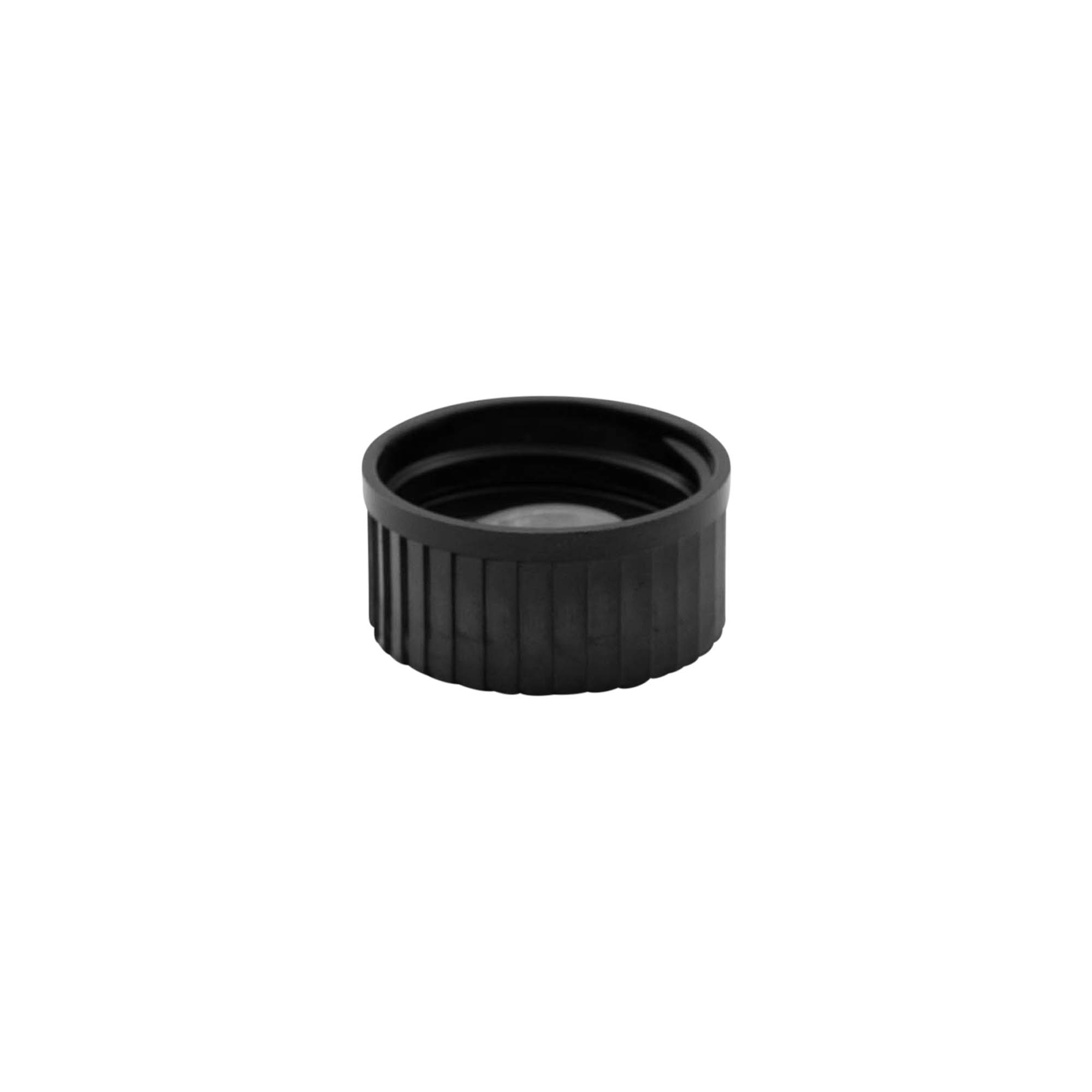 Bouchon à vis, plastique HPM, noir, pour embout : DIN 25