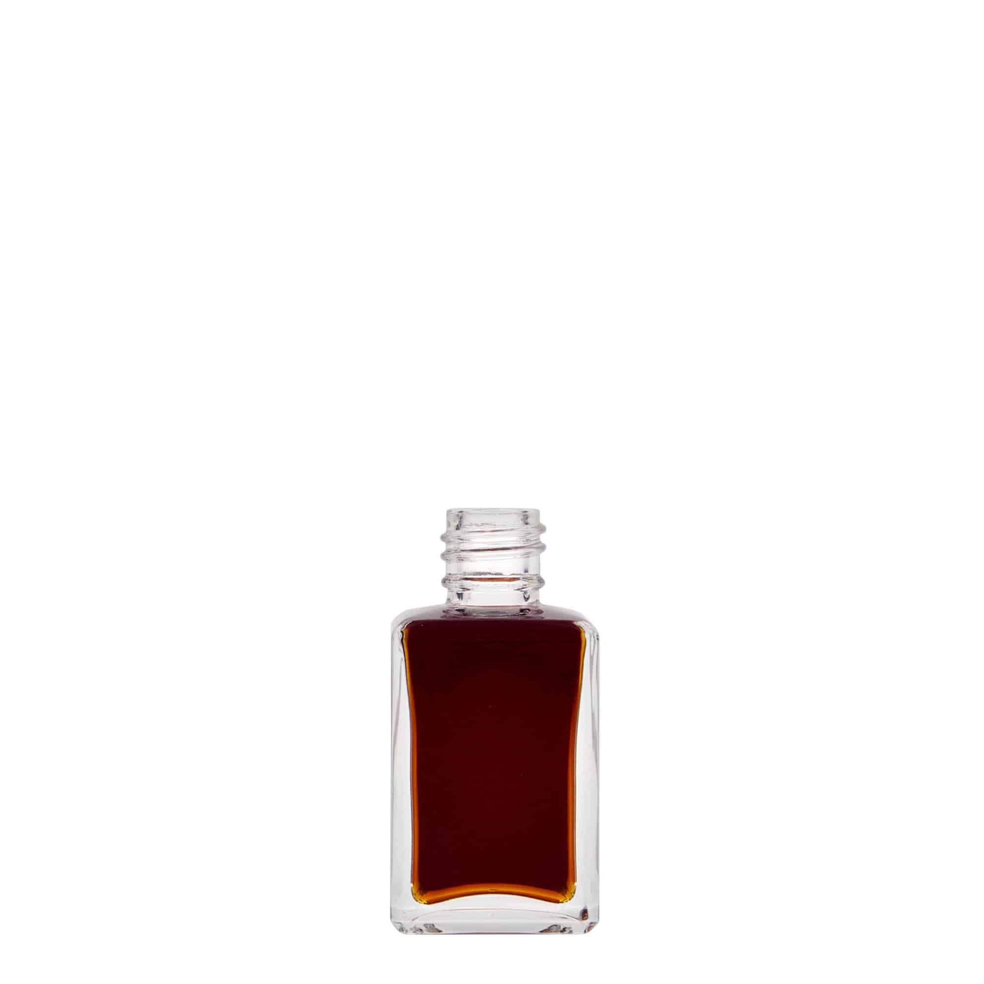 Flacon en verre 30 ml « Tamme », carré, ouverture : PP 18