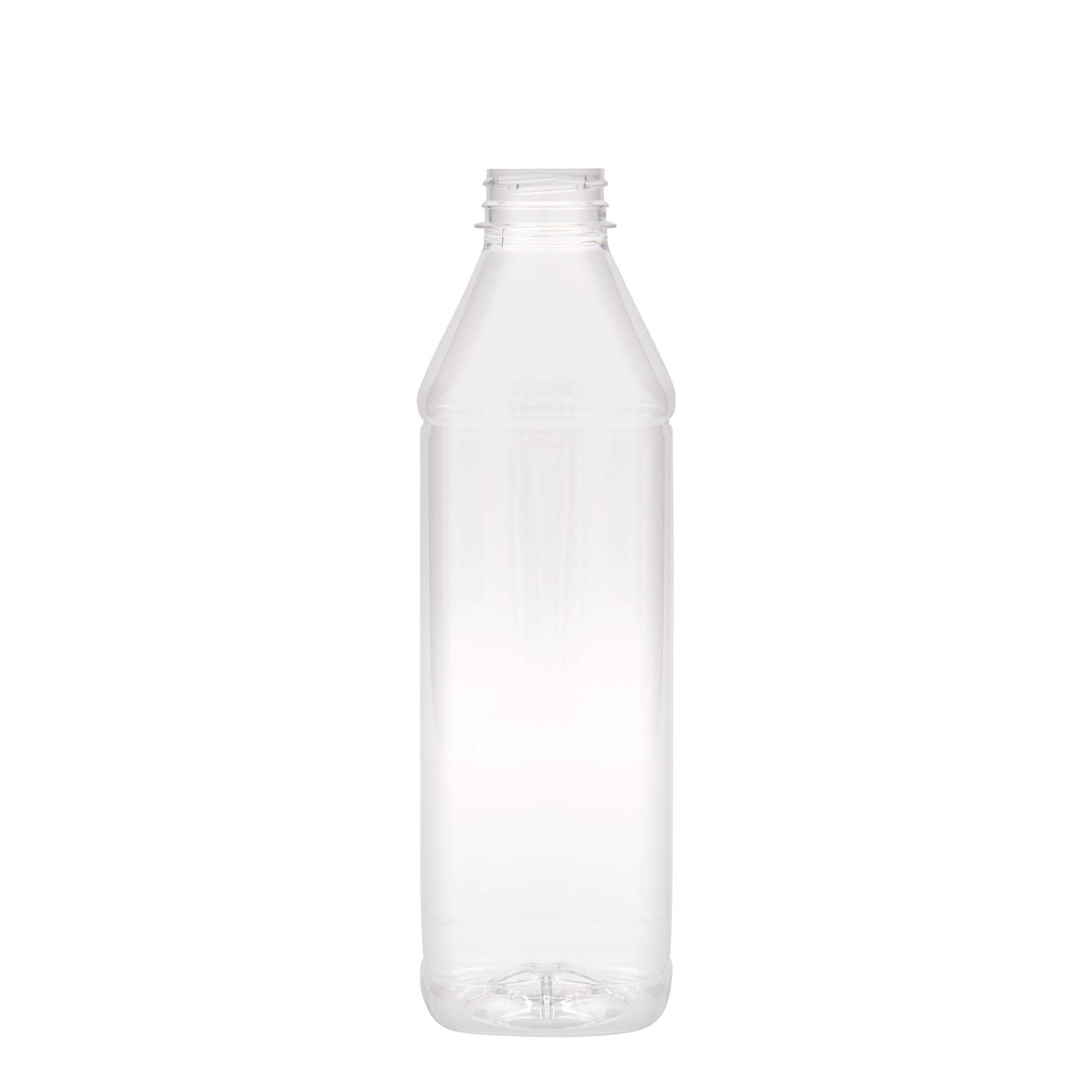 1 000 ml bouteille PET « Milk and Juice Carré », carrée, plastique, ouverture : 38 mm